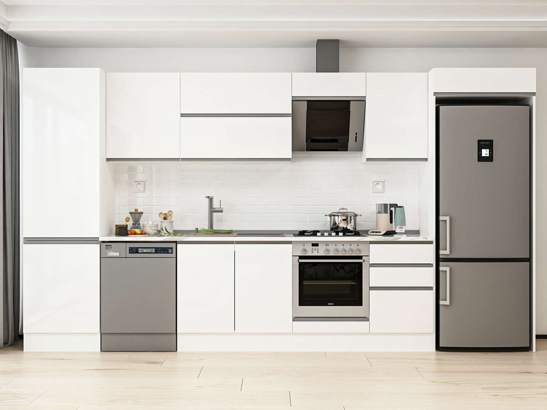 Alvinka 390X222 Cm High Gloss Mutfak Dolabı Mbb-E80B60S50-2