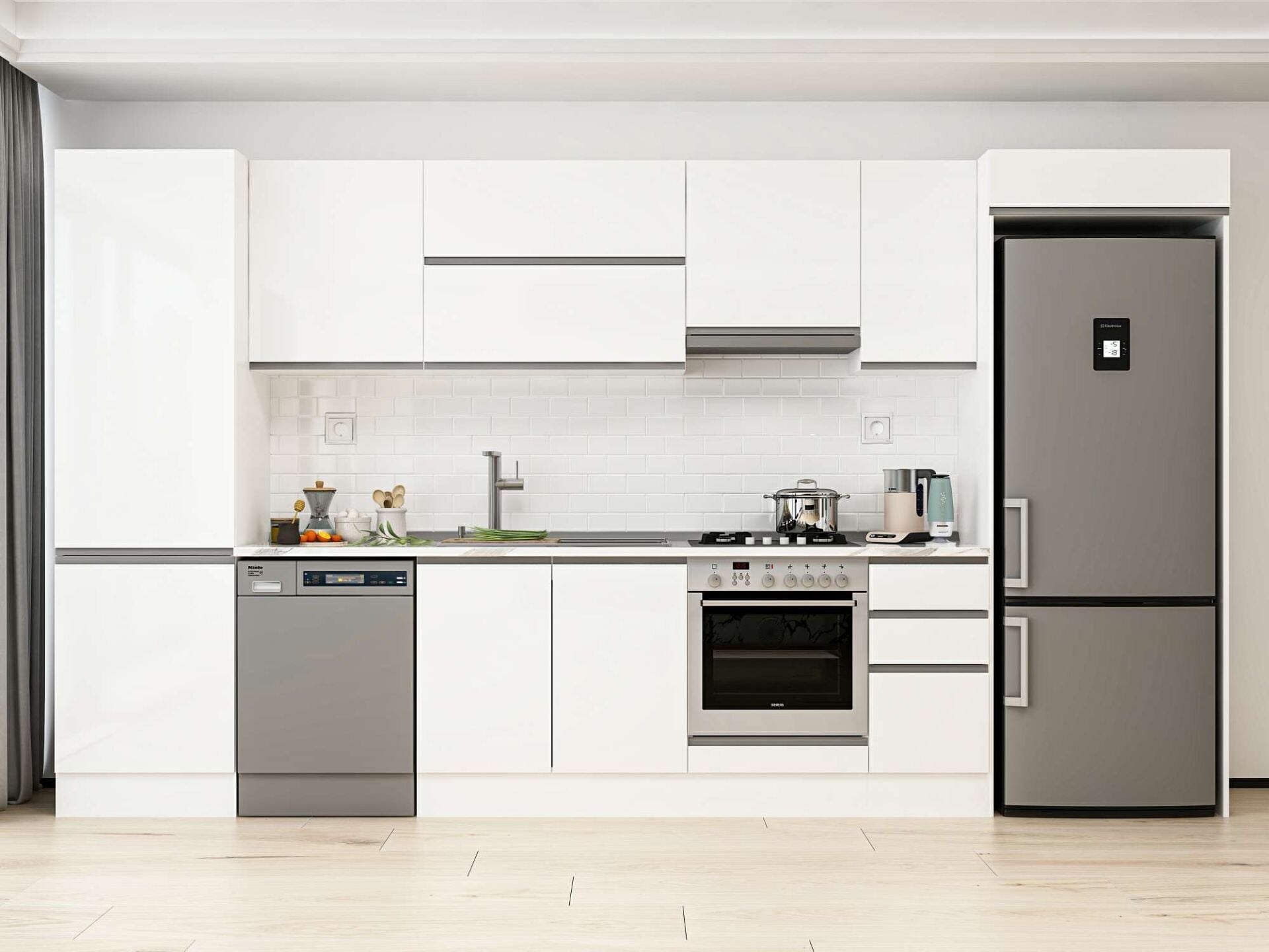 Alvinka 390X222 Cm High Gloss Mutfak Dolabı Mbb-E90B60S40-1