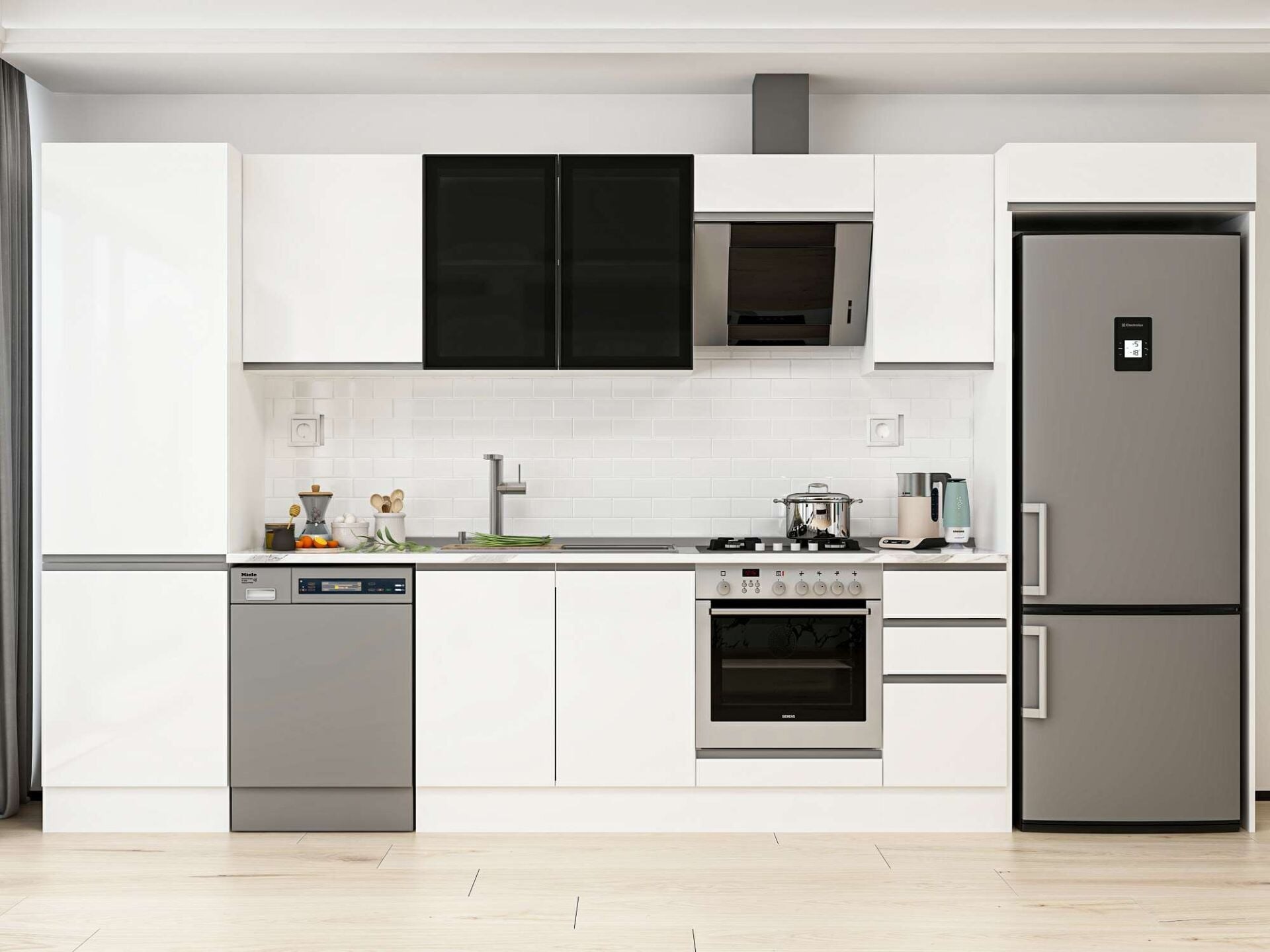 Alvinka 390X222 Cm High Gloss Mutfak Dolabı Mbb-E90B60S40-3