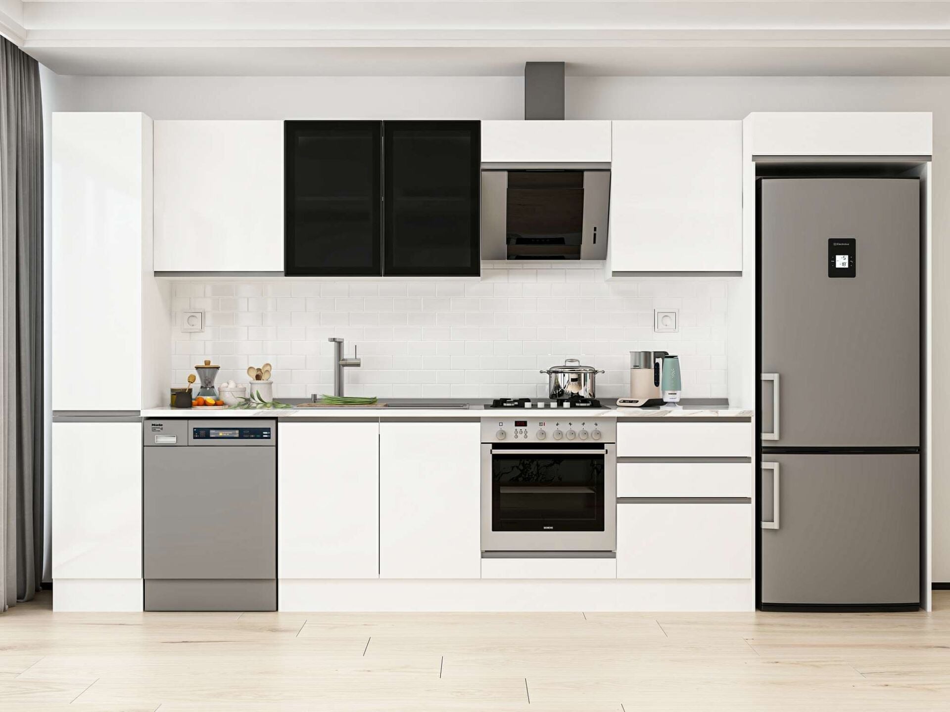 Alvinka 390X222 Cm High Gloss Mutfak Dolabı Mbb-E90B40S60-3