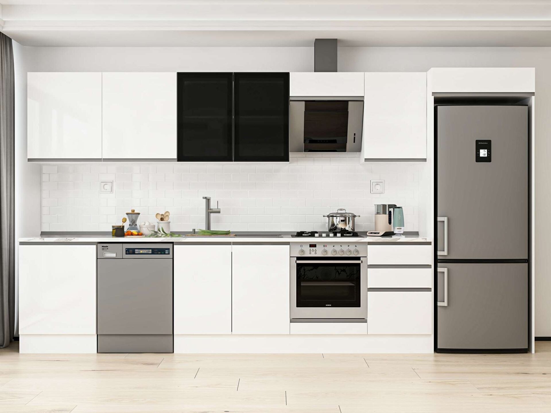 Alvinka 390X222 Cm High Gloss Mutfak Dolabı Mb-E80S60S50-3
