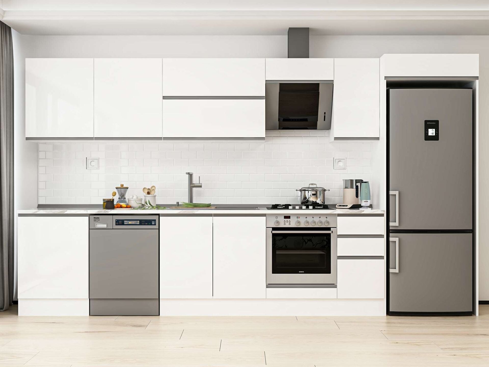 Alvinka 390X222 Cm High Gloss Mutfak Dolabı Mb-E90S60S40-2