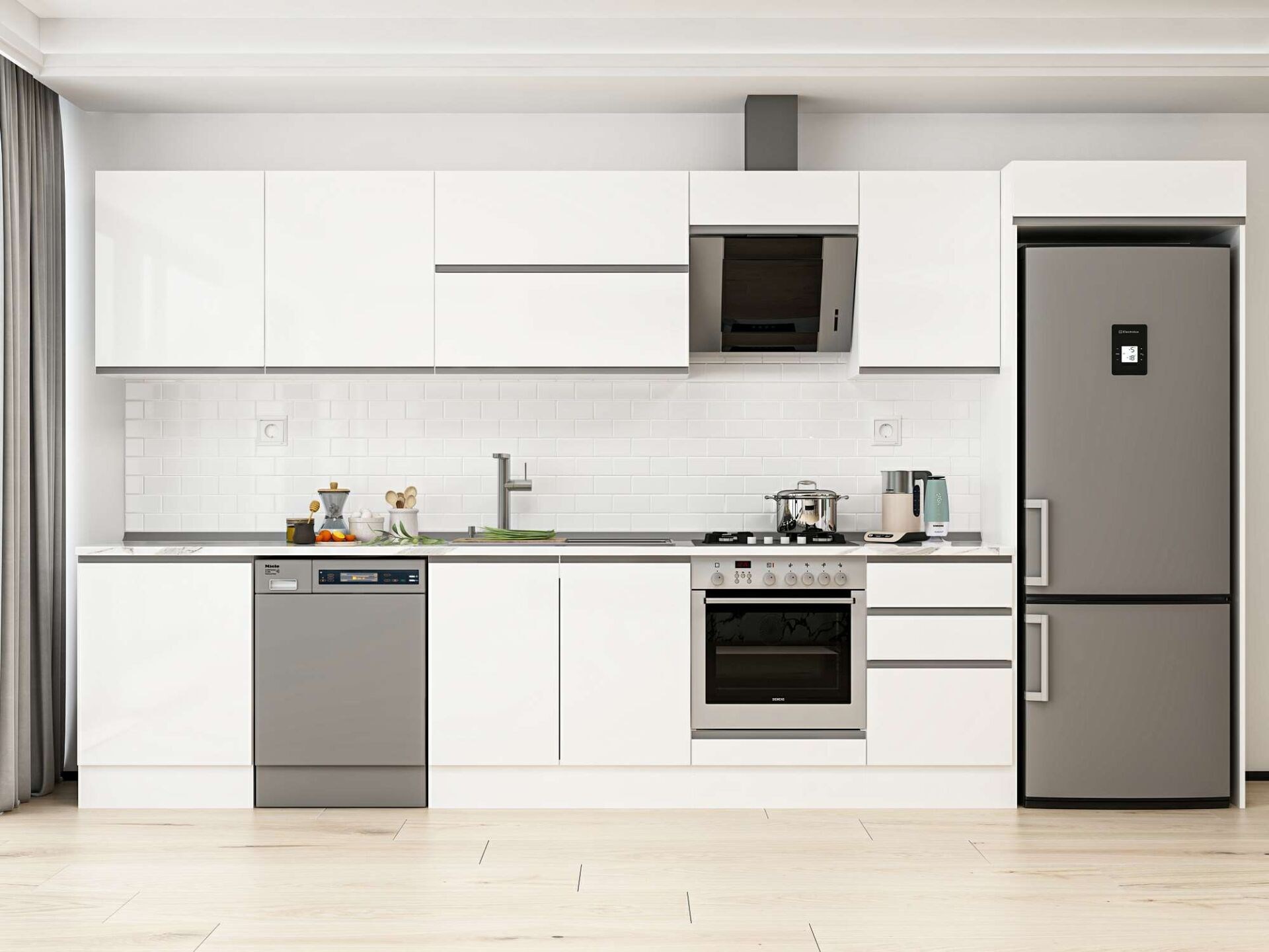 Alvinka 390X222 Cm High Gloss Mutfak Dolabı Mb-E80S60S50-2