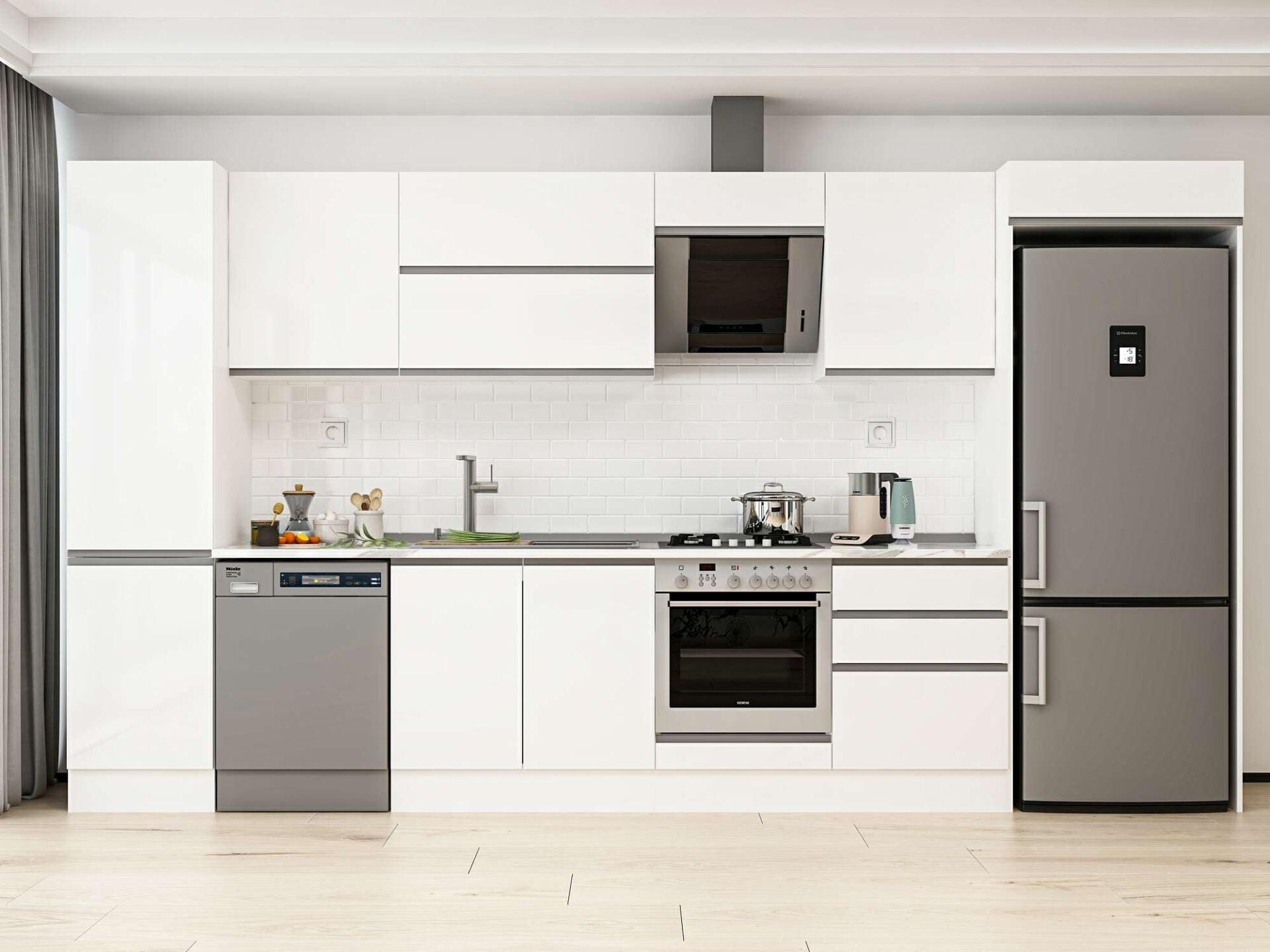 Alvinka 390X222 Cm High Gloss Mutfak Dolabı Mbb-E80B50S60-2