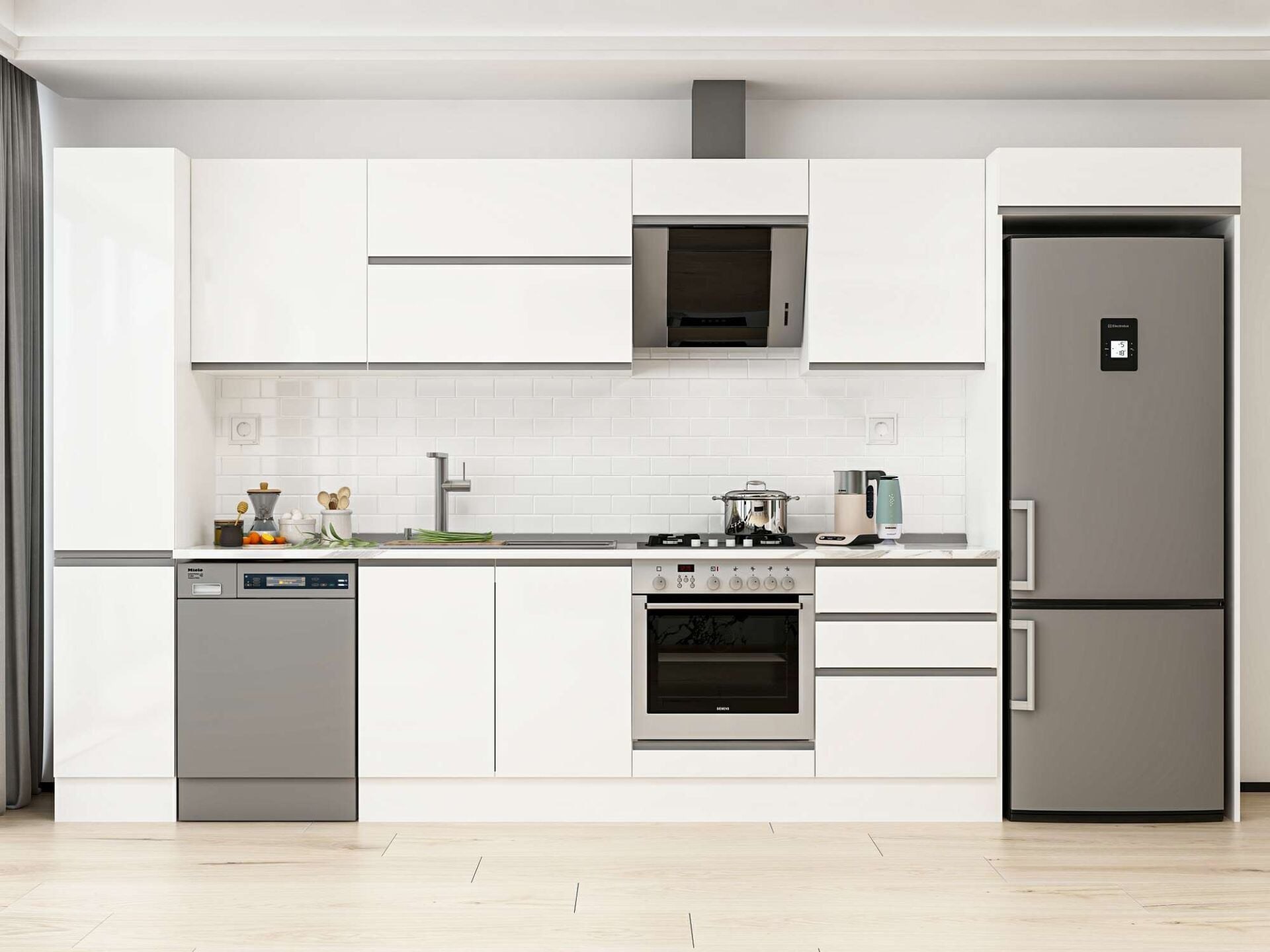 Alvinka 390X222 Cm High Gloss Mutfak Dolabı Mbb-E90B40S60-2