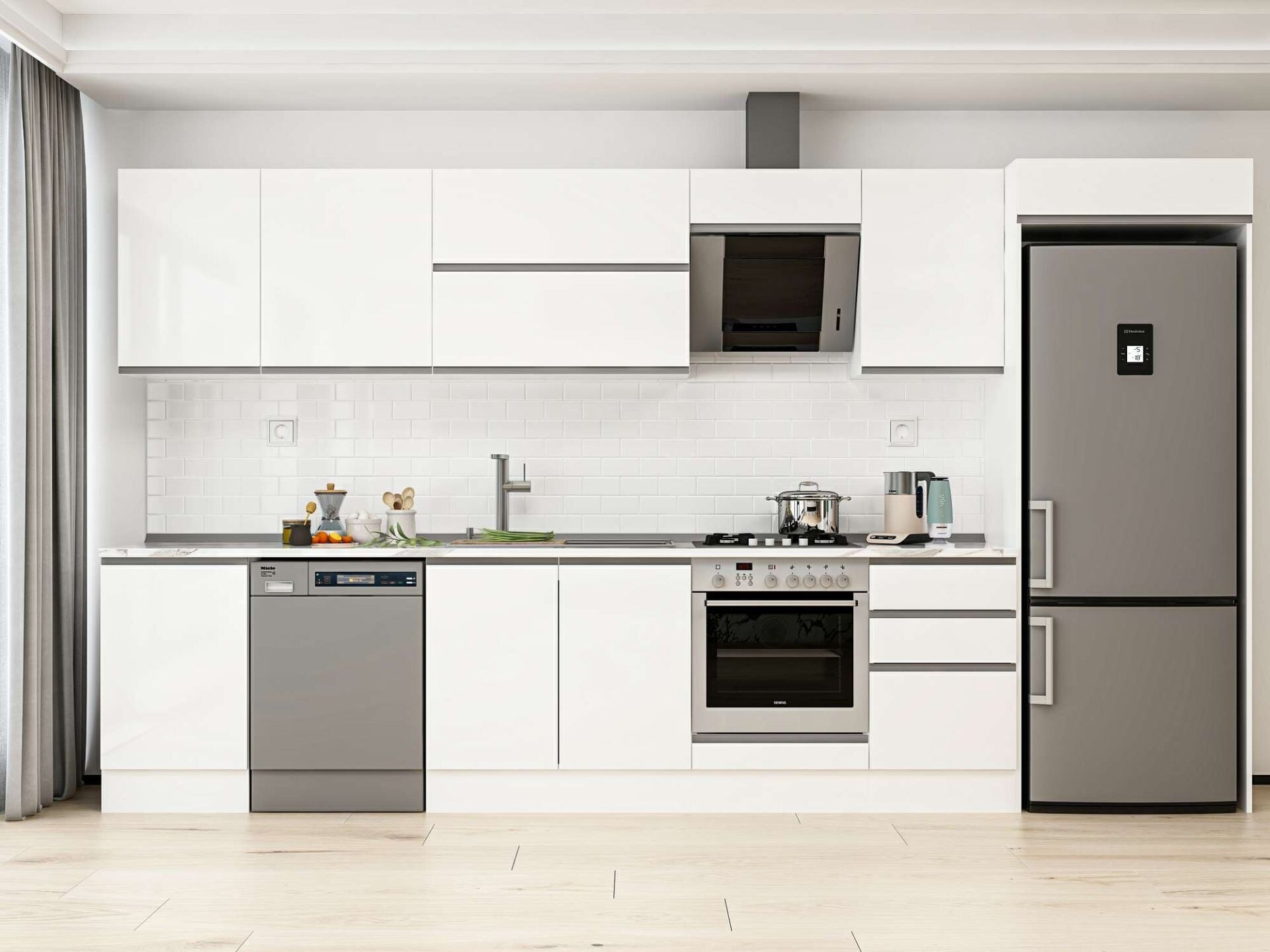 Alvinka 390X222 Cm High Gloss Mutfak Dolabı Mb-E90S50S50-2