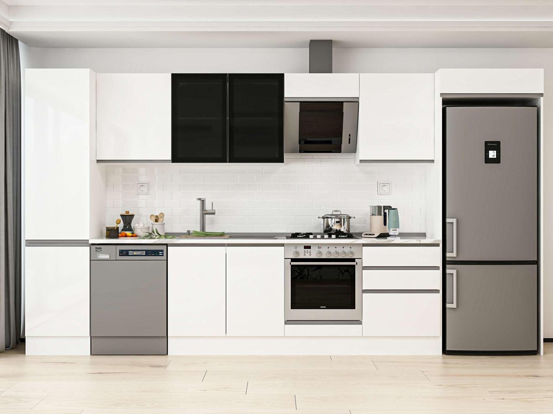 Alvinka 390x222 Cm High Gloss Mutfak Dolabı Mbb-E80B50S60-3