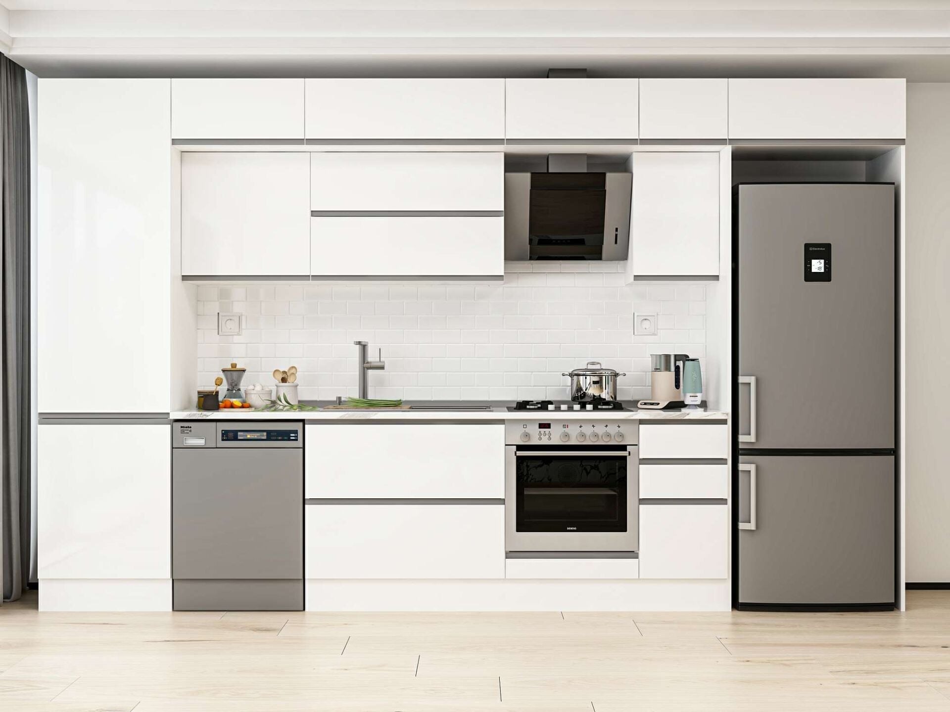 Alvinka 390X240 Cm High Gloss Mutfak Dolabı Mbb-E90B60S40-2