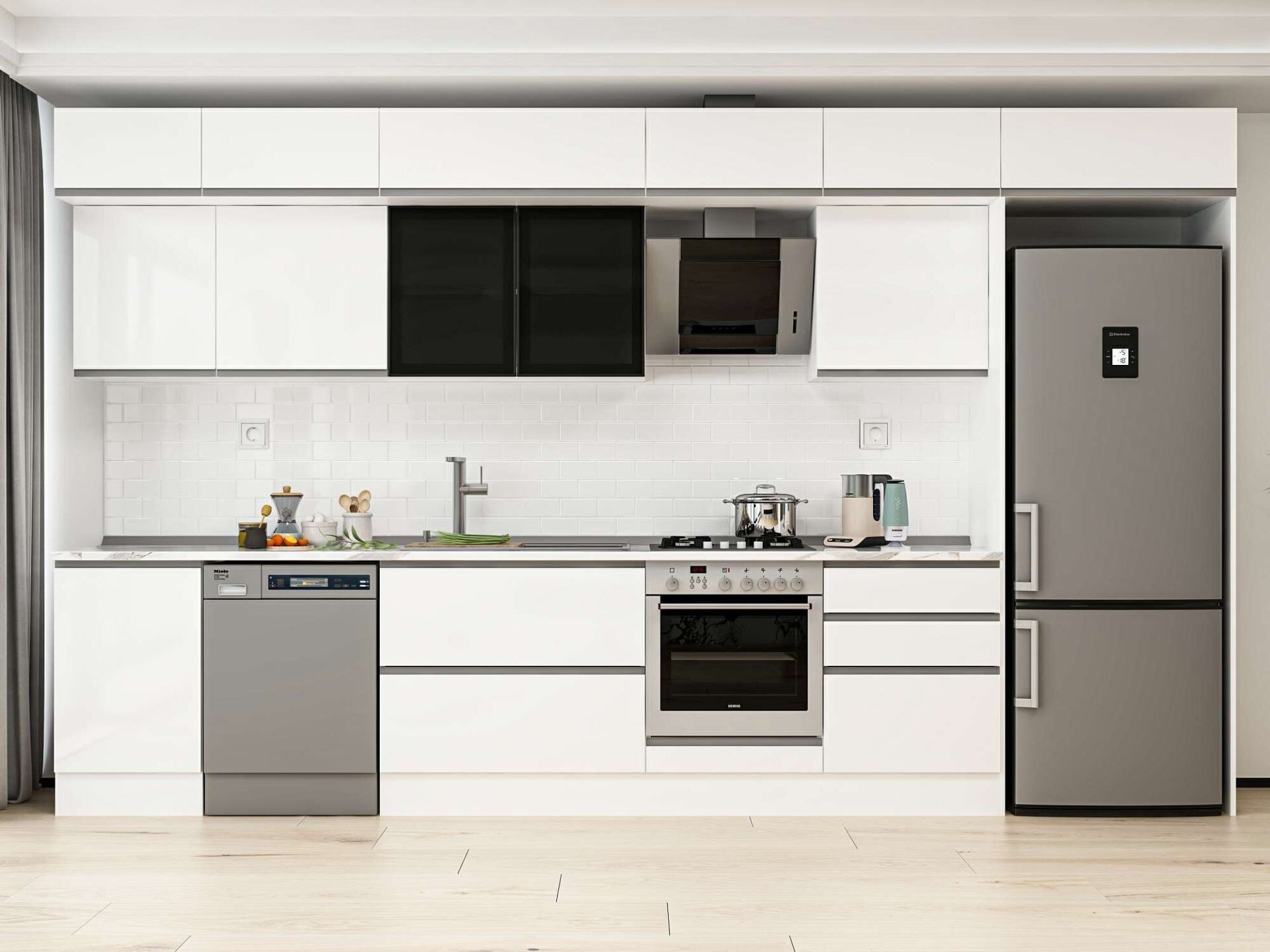 Alvinka 390X240 Cm High Gloss Mutfak Dolabı Mb-E80S50S60-3