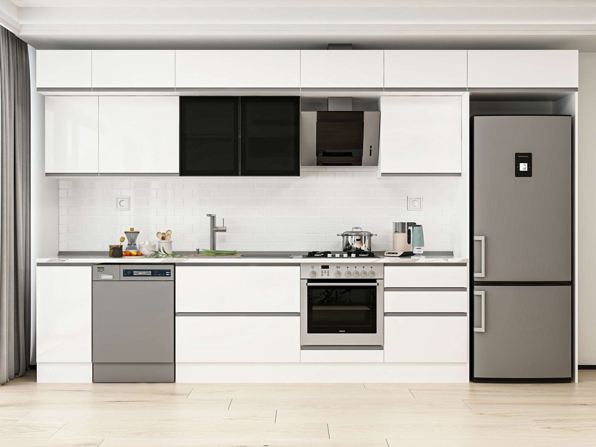 Alvinka 390X240 Cm High Gloss Mutfak Dolabı Mb-E90S40S60-3