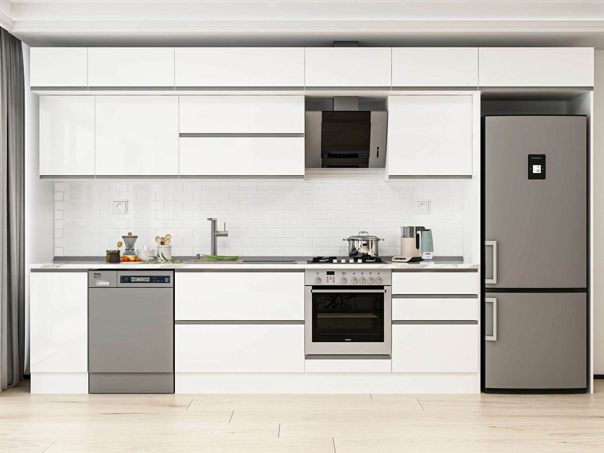 Alvinka 390X240 Cm High Gloss Mutfak Dolabı Mb-E90S40S60-2