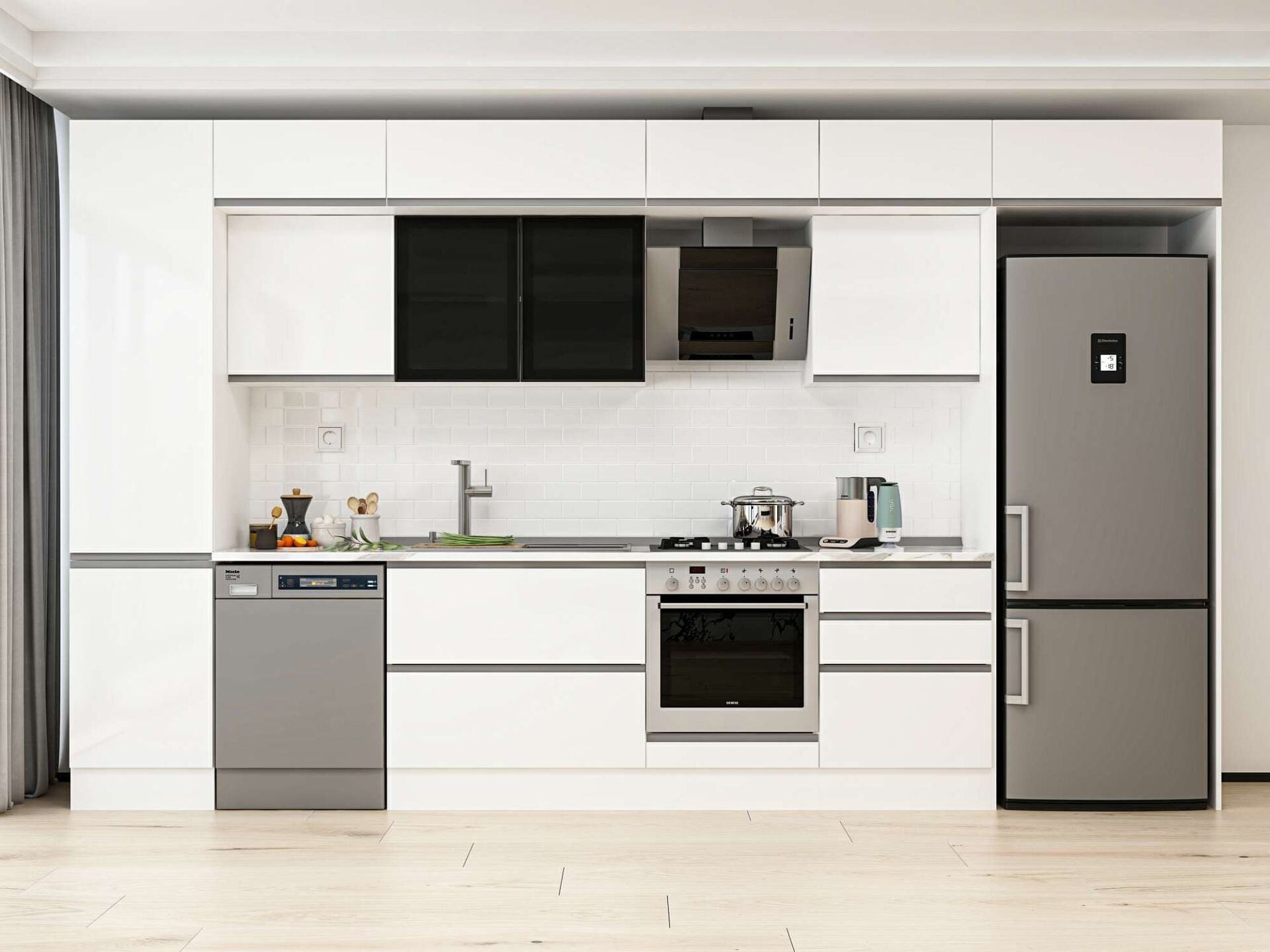 Alvinka 390X240 Cm High Gloss Mutfak Dolabı Mbb-E80B50S60-3