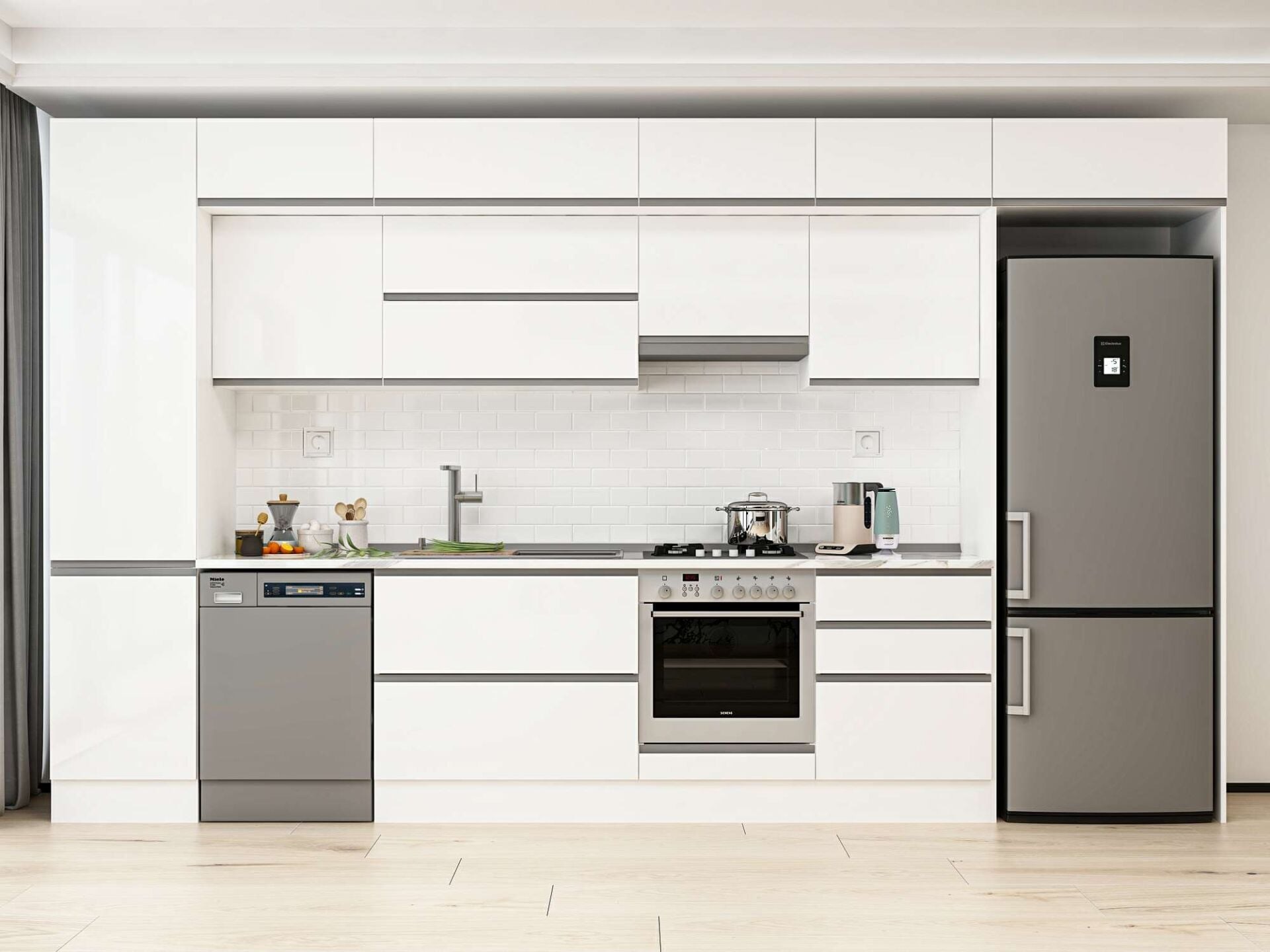 Alvinka 390X240 Cm High Gloss Mutfak Dolabı Mbb-E80B50S60-1