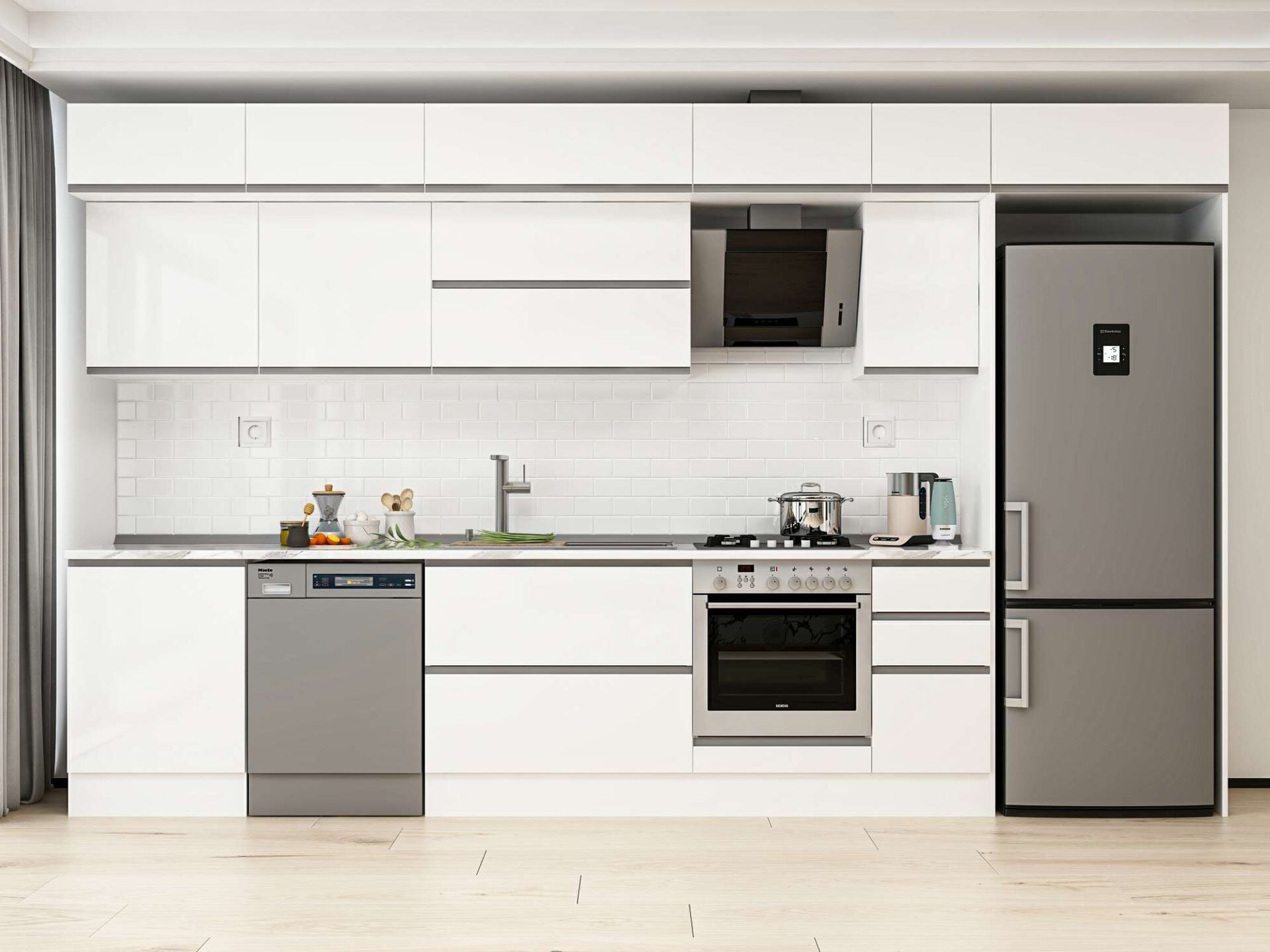 Alvinka 390X240 Cm High Gloss Mutfak Dolabı Mb-E90S60S40-2