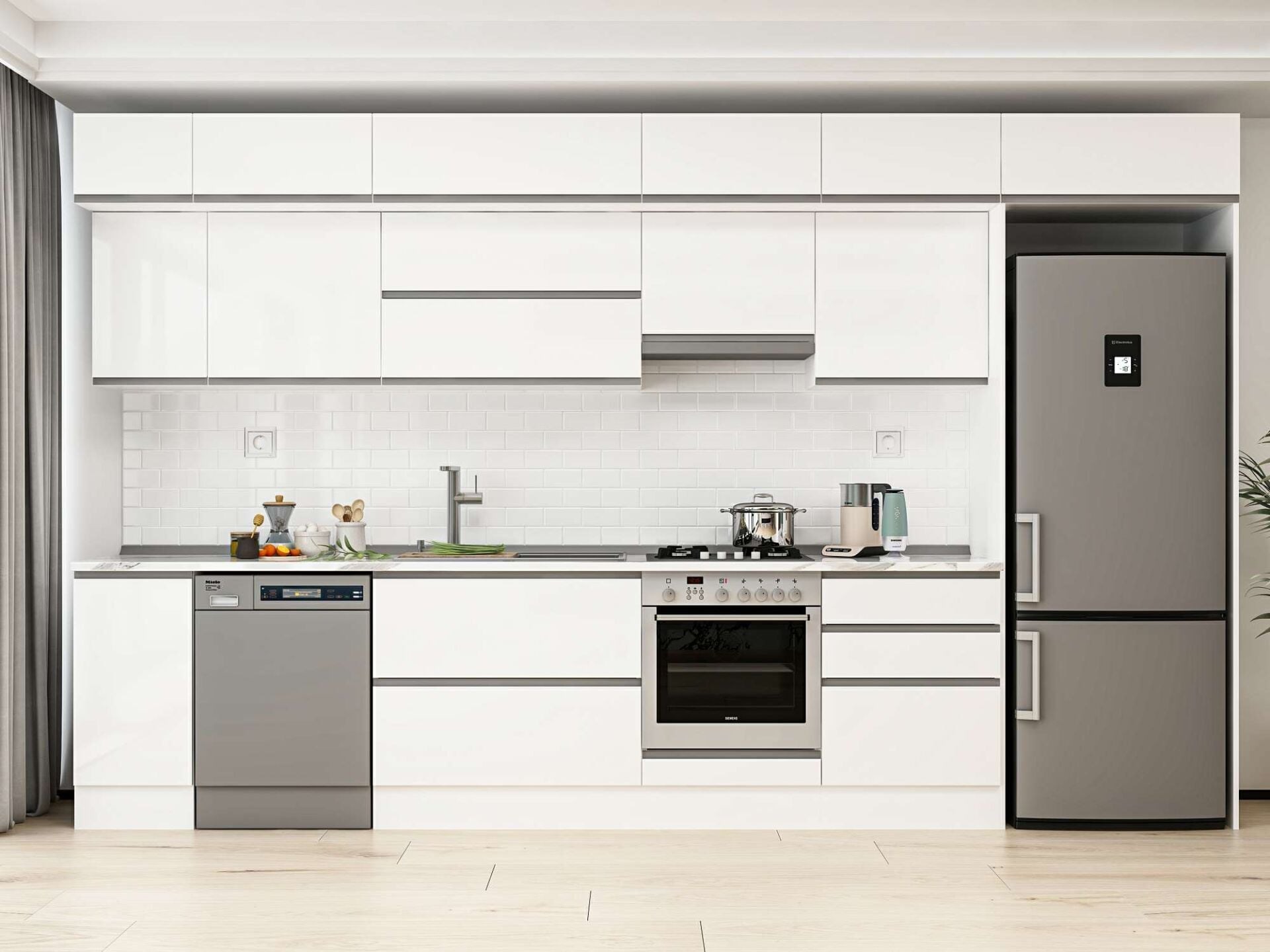 Alvinka 390X240 Cm High Gloss Mutfak Dolabı Mb-E90S40S60-1