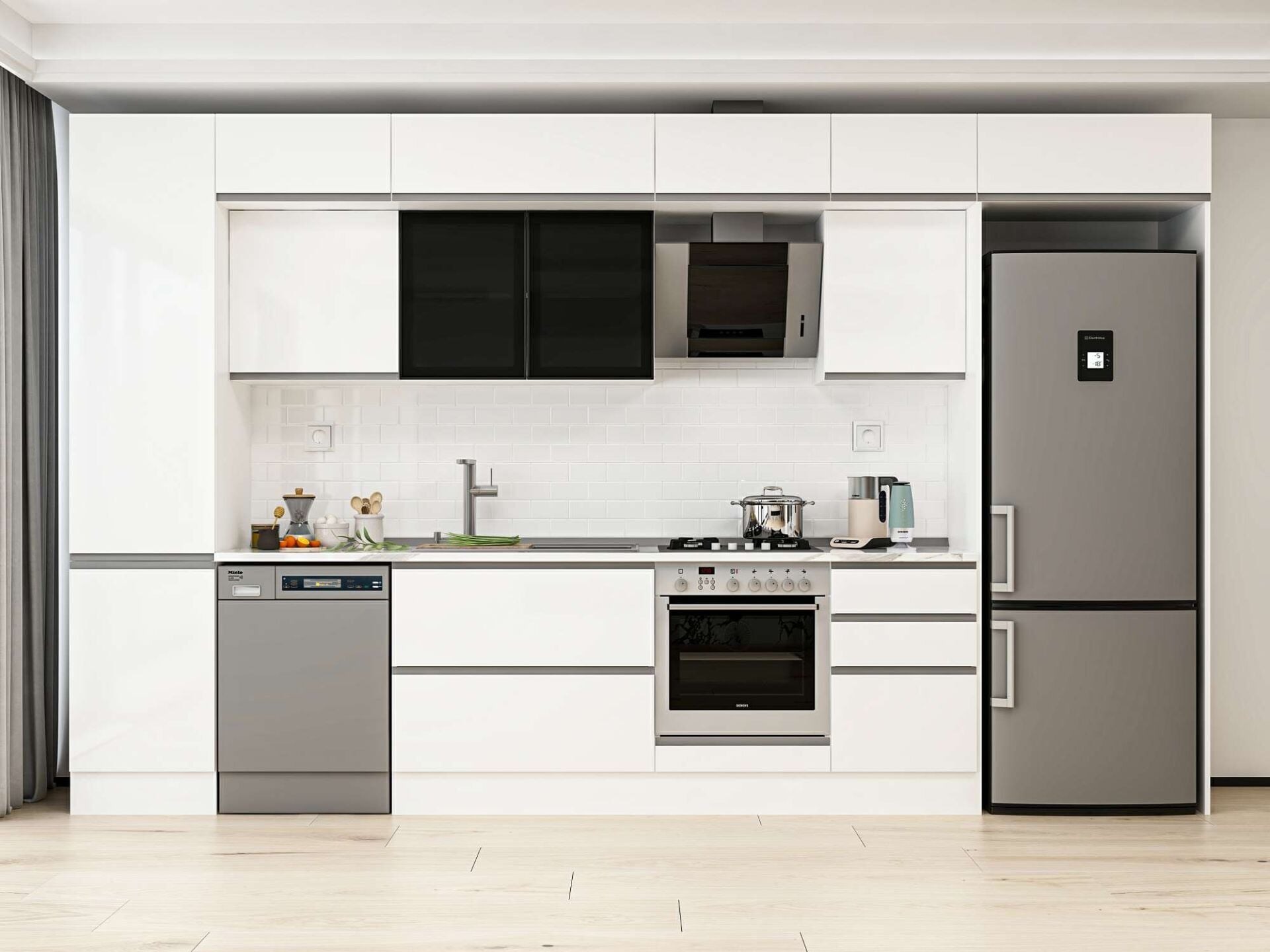Alvinka 390X240 Cm High Gloss Mutfak Dolabı Mbb-E90B50S50-3