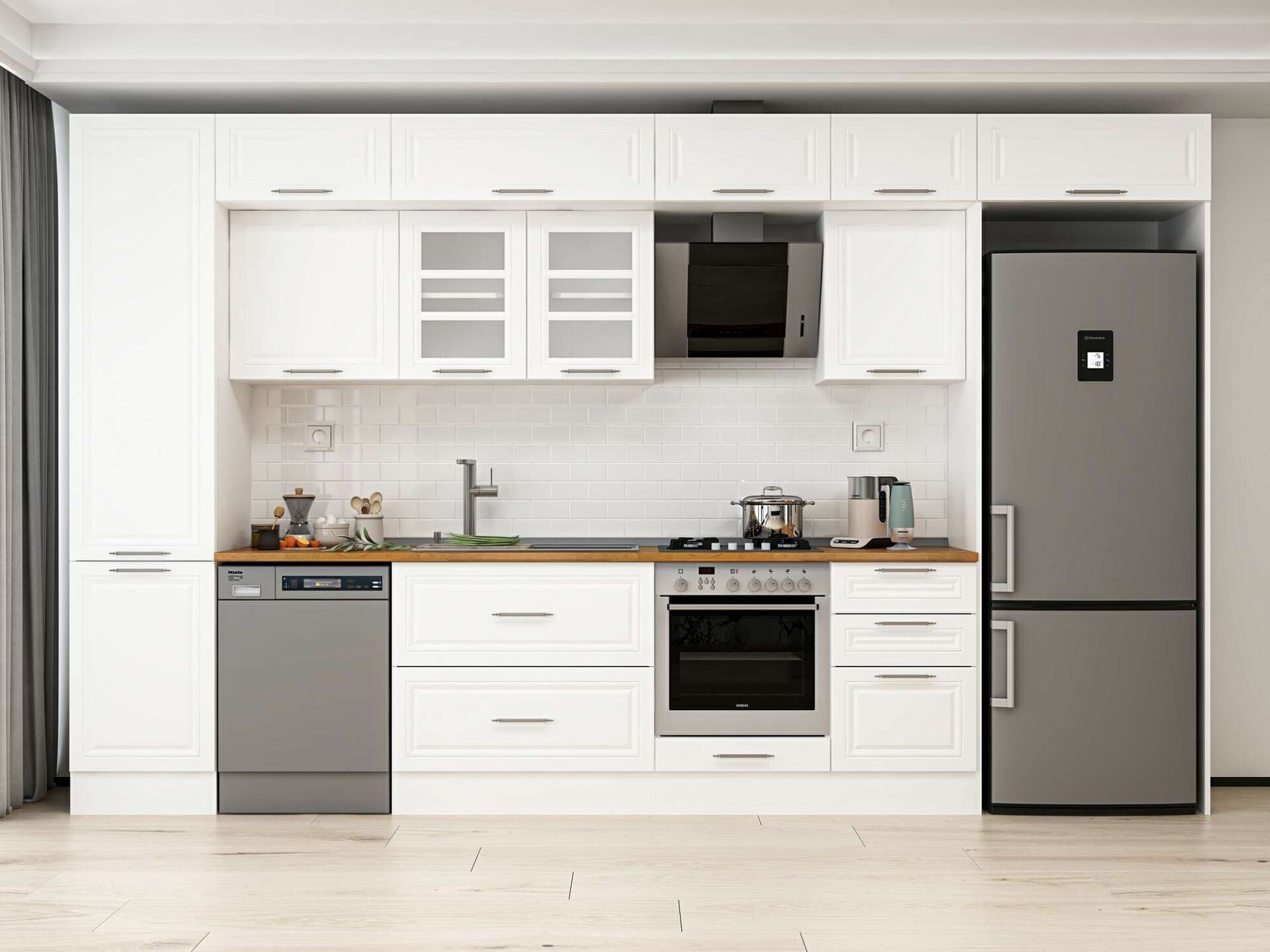 Alvinka 390X240 Cm Klasik Mebran Mutfak Dolabı Mbb-E90B50S50-3