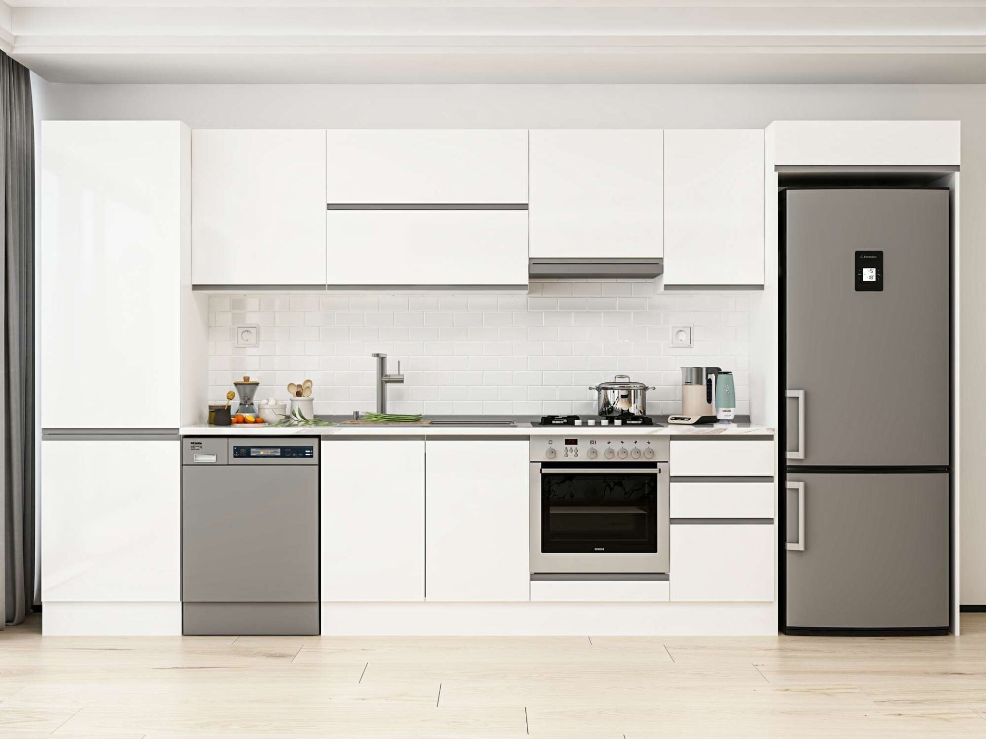 Alvinka 395X222 Cm High Gloss Mutfak Dolabı Mbb-E90B60S45-1