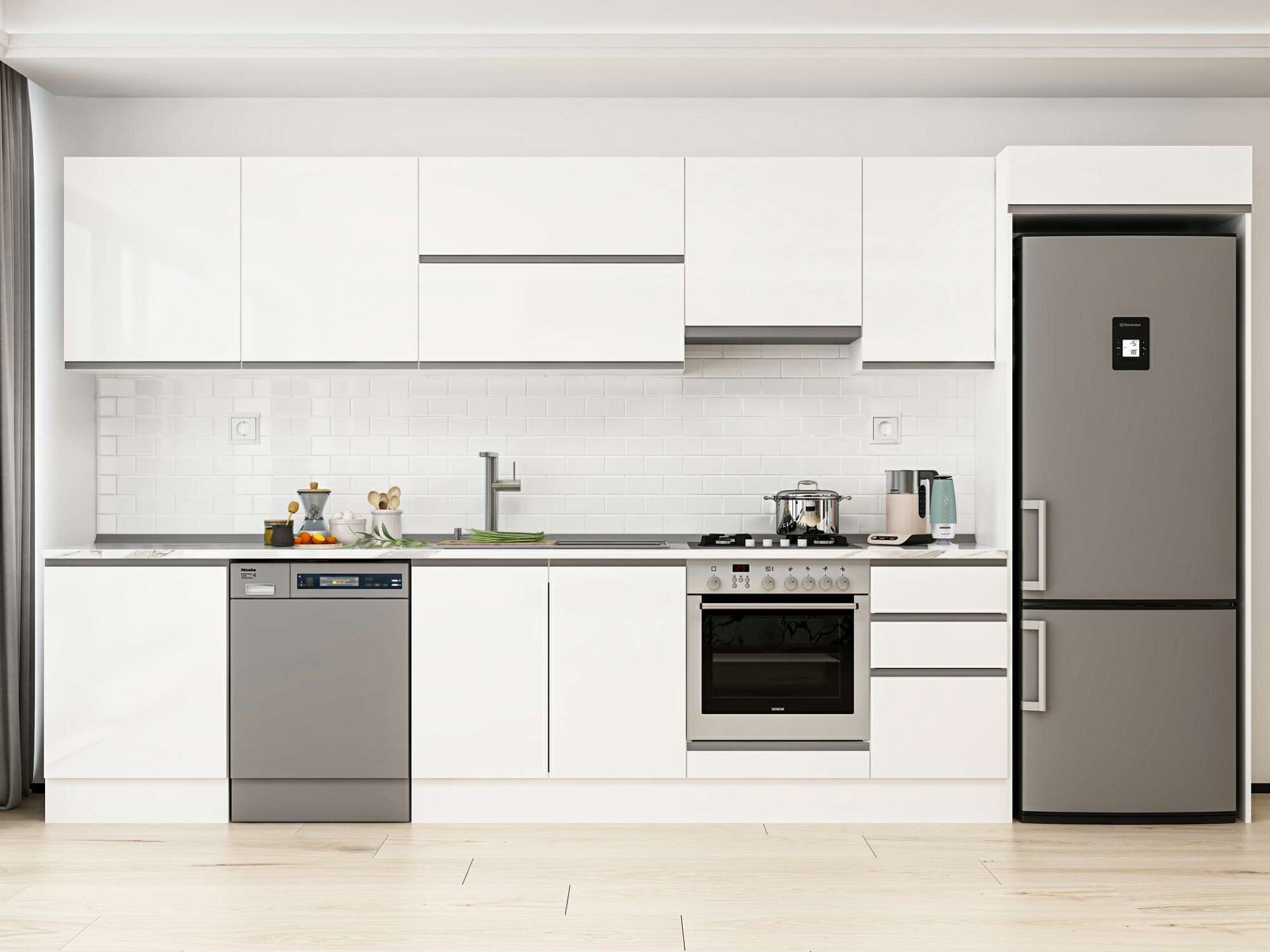 Alvinka 395X222 Cm High Gloss Mutfak Dolabı Mb-E90S60S45-1