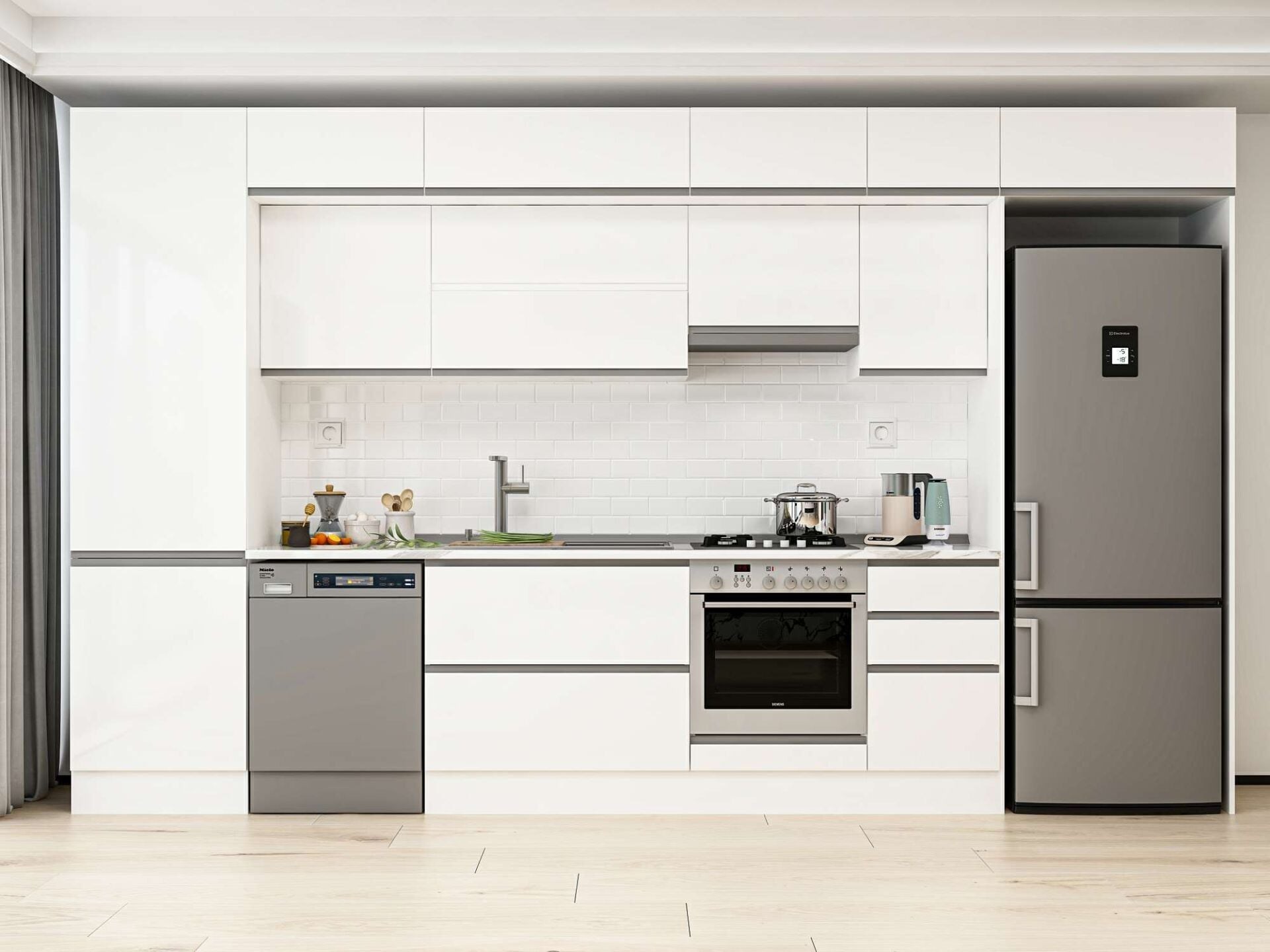 Alvinka 395X240 Cm High Gloss Mutfak Dolabı Mbb-E90B60S45-1