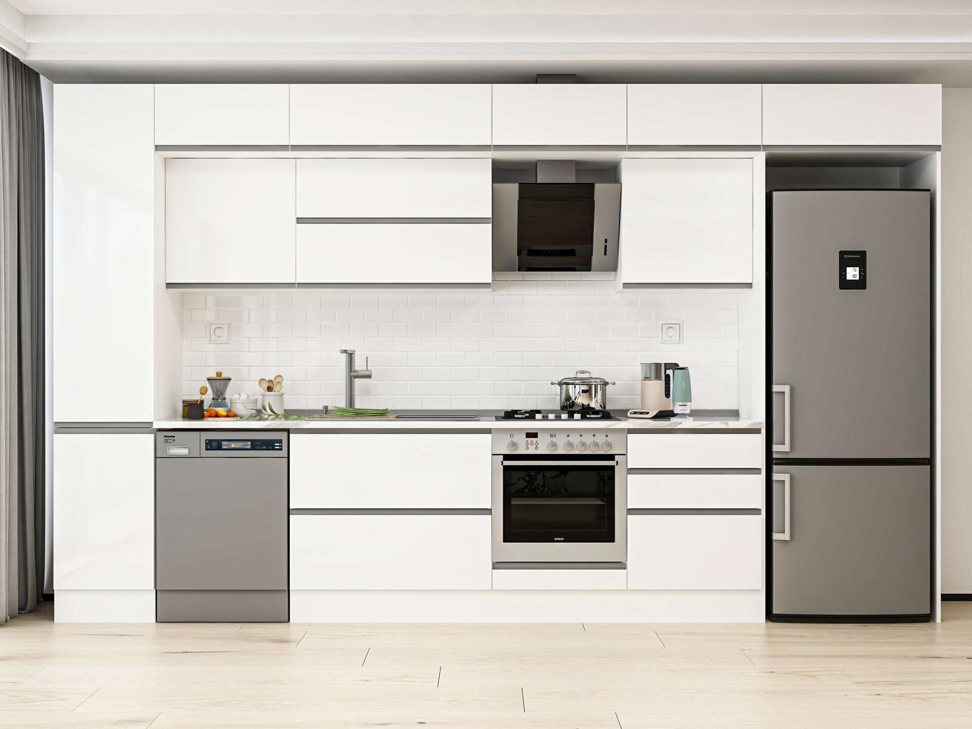 Alvinka 395X240 Cm High Gloss Mutfak Dolabı Mbb-E90B45S60-2