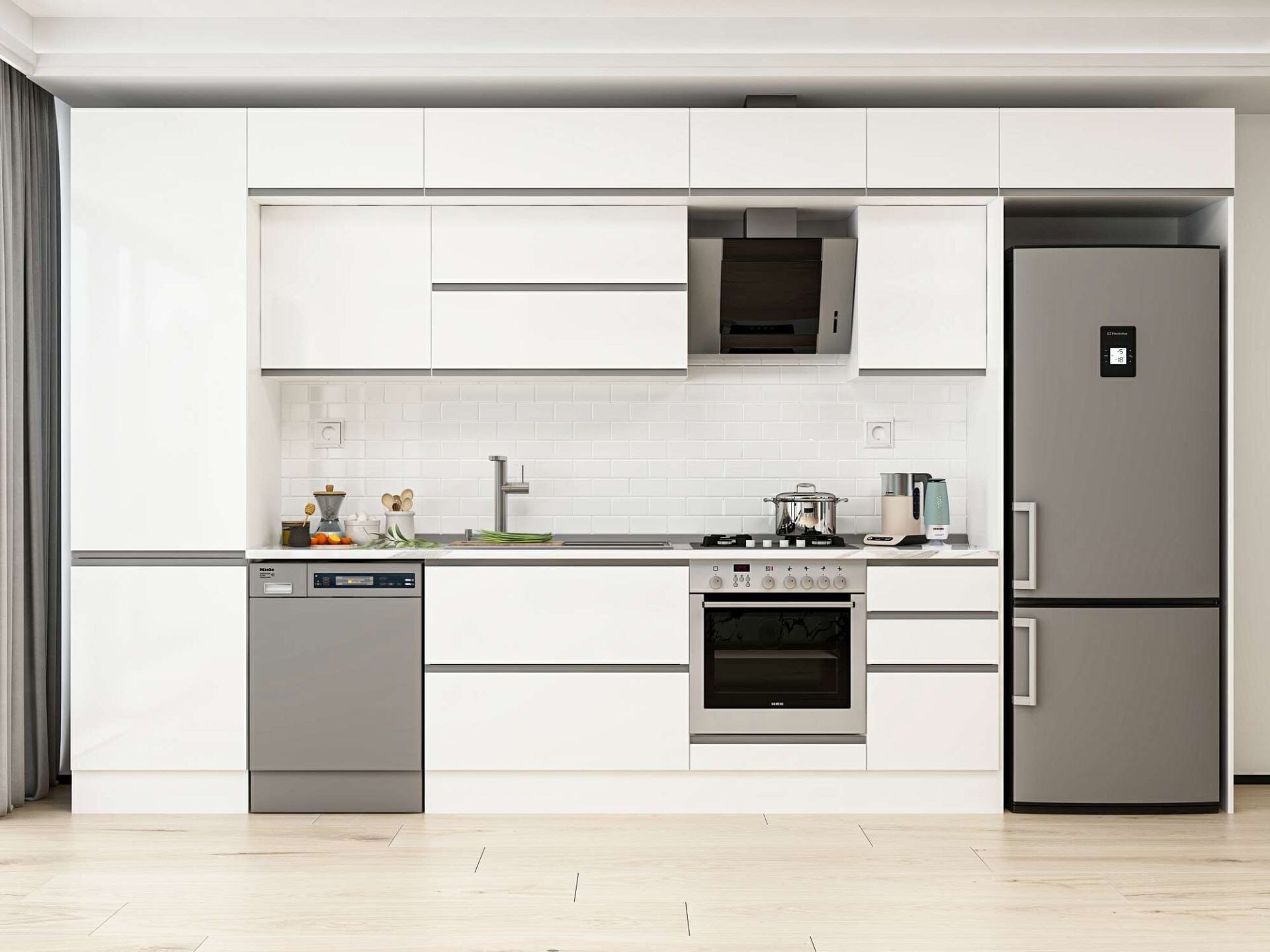 Alvinka 395X240 Cm High Gloss Mutfak Dolabı Mbb-E90B60S45-2