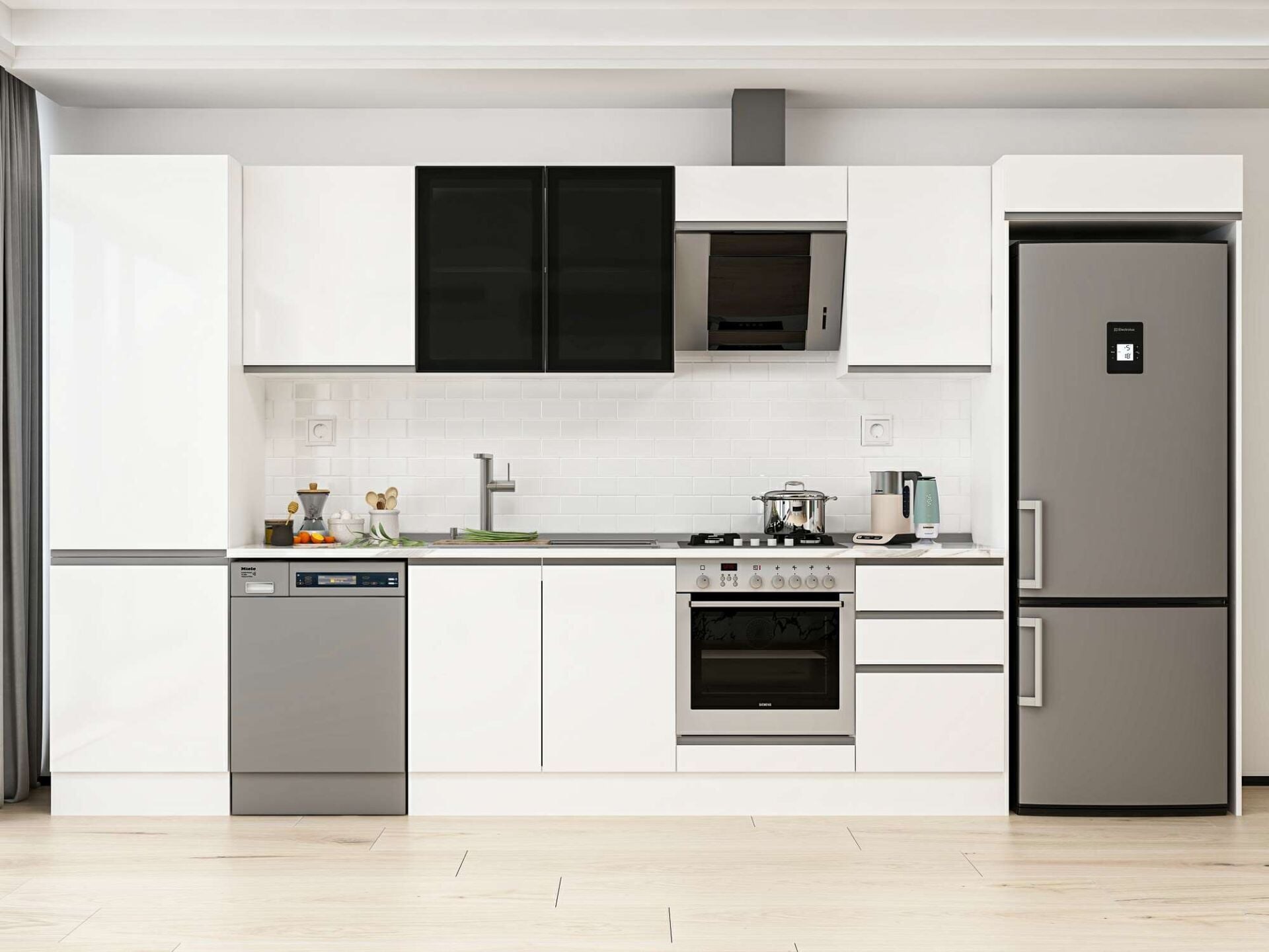 Alvinka 400X222 Cm High Gloss Mutfak Dolabı Mbb-E90B60S50-3