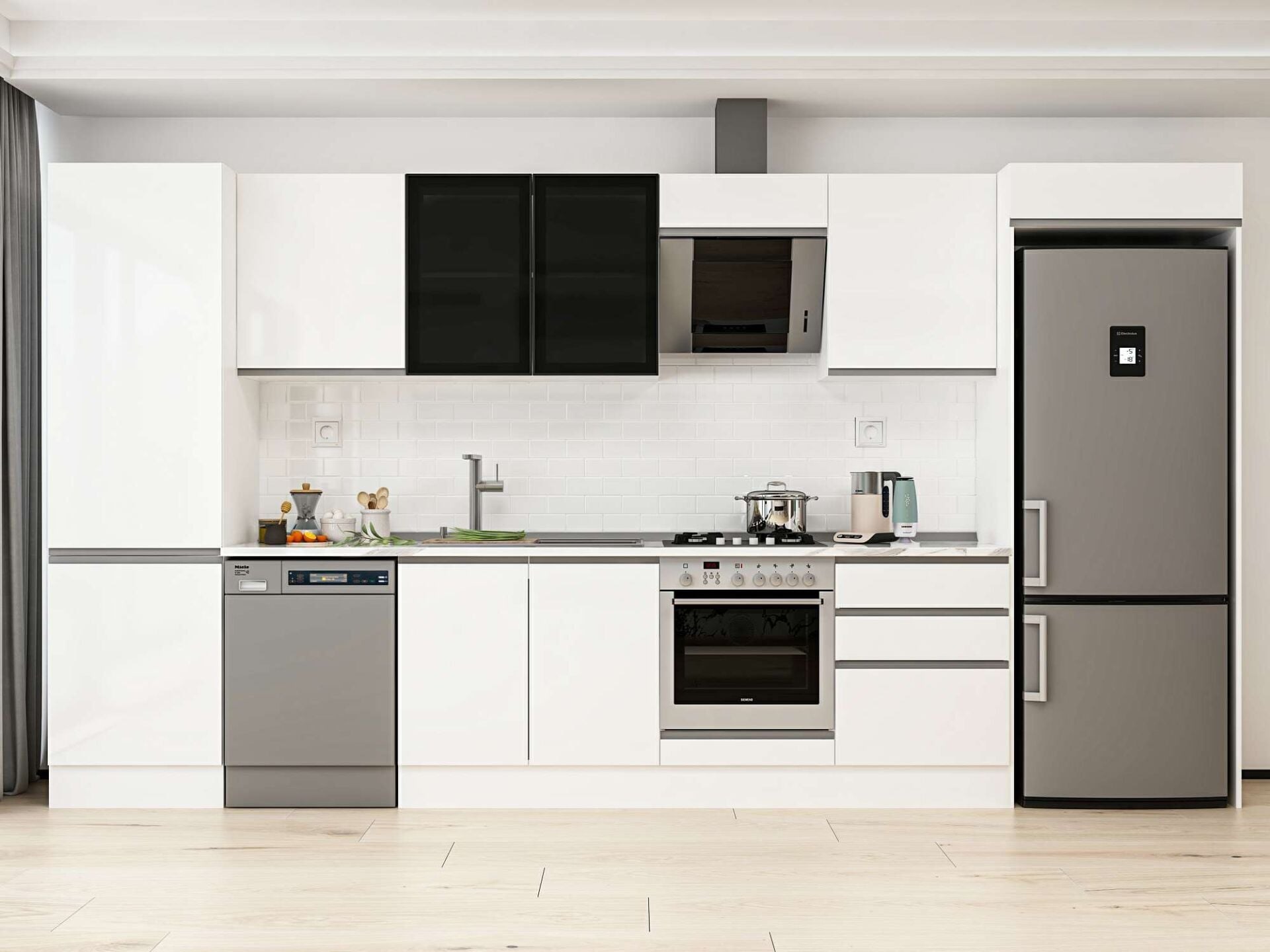 Alvinka 400X222 Cm High Gloss Mutfak Dolabı Mbb-E80B60S60-3