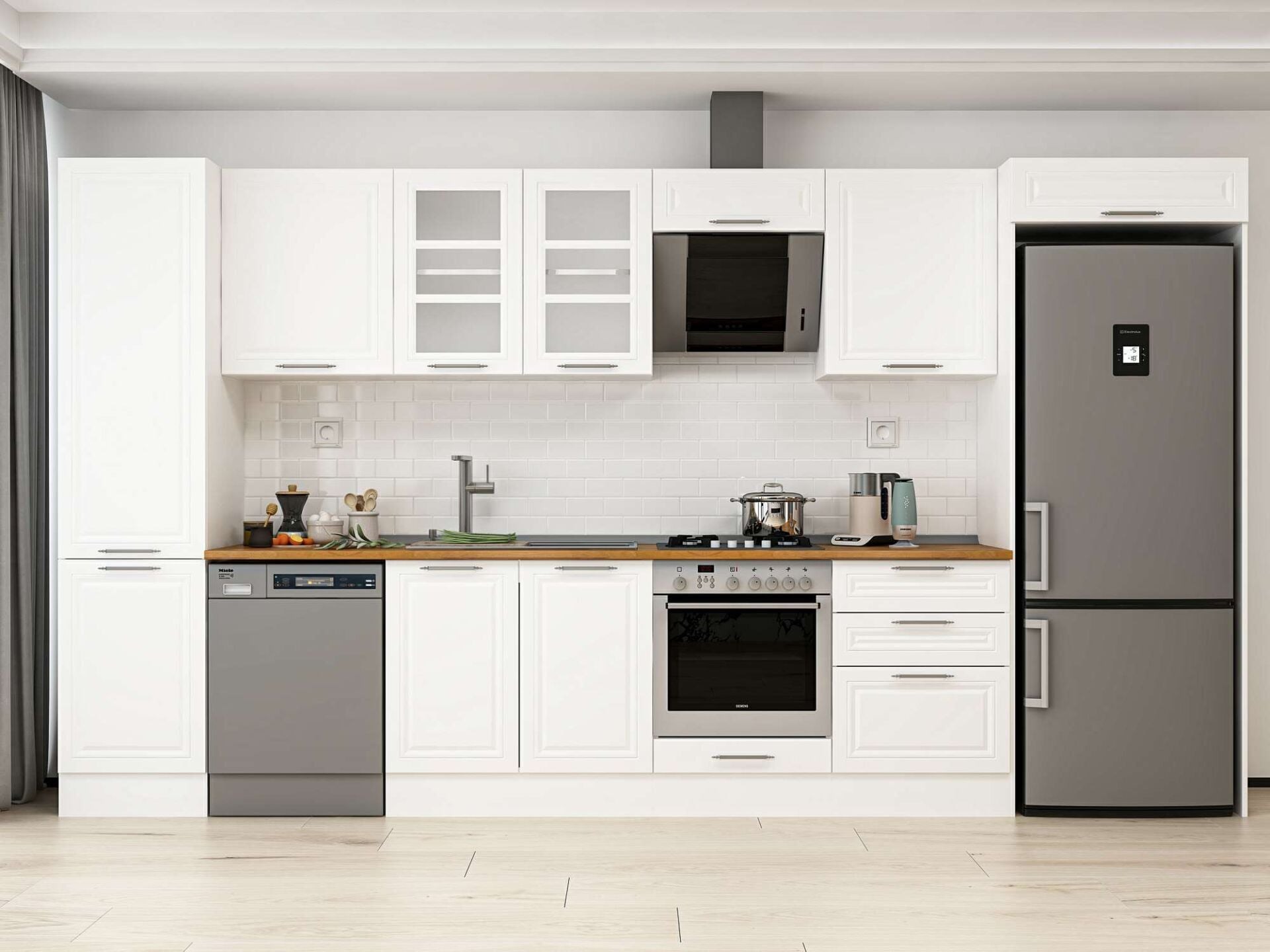 Alvinka 400X222 Cm Klasik Mebran Mutfak Dolabı Mbb-E90B50S60-3