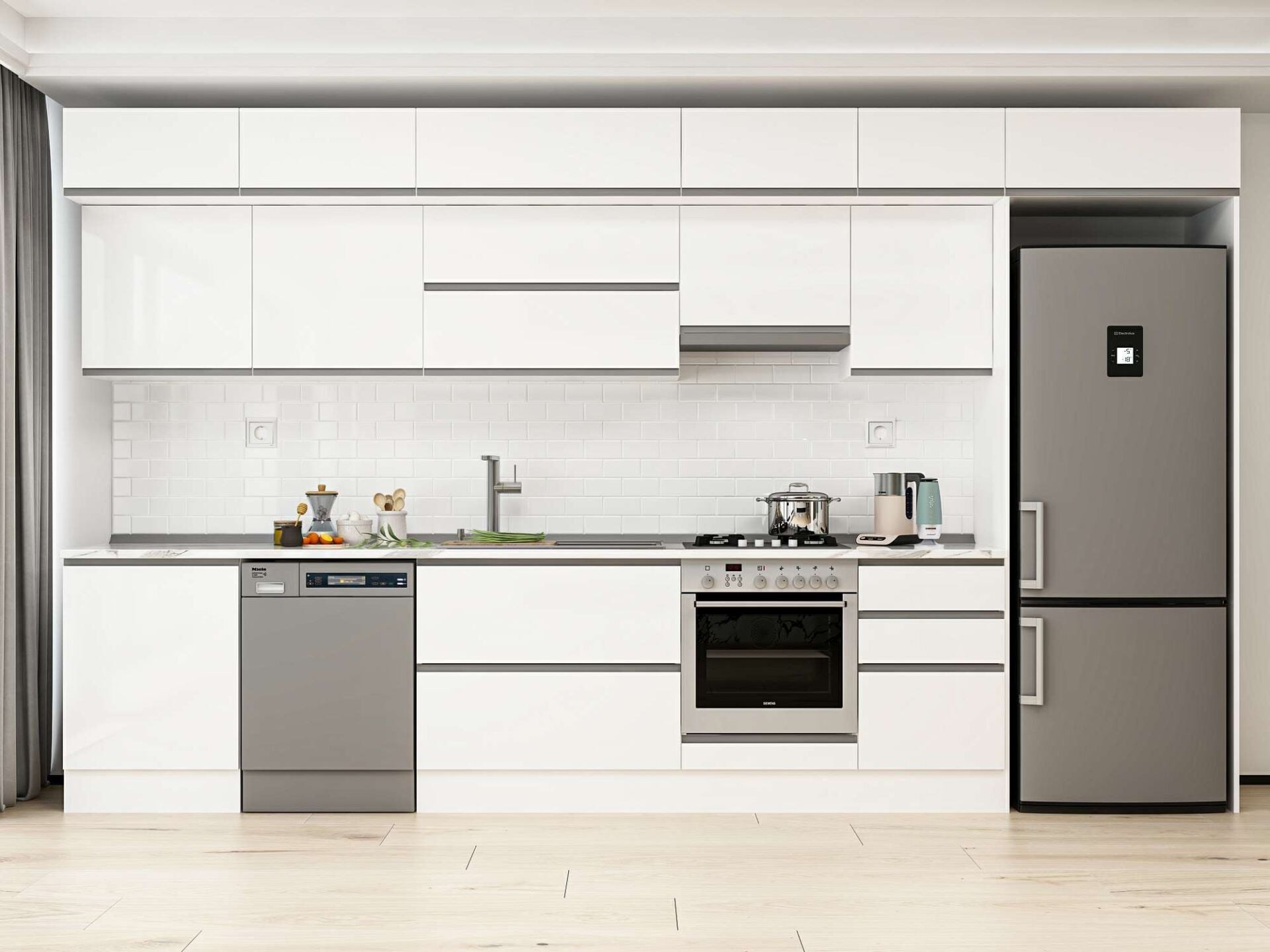 Alvinka 400X240 Cm High Gloss Mutfak Dolabı Mb-E90S60S50-1