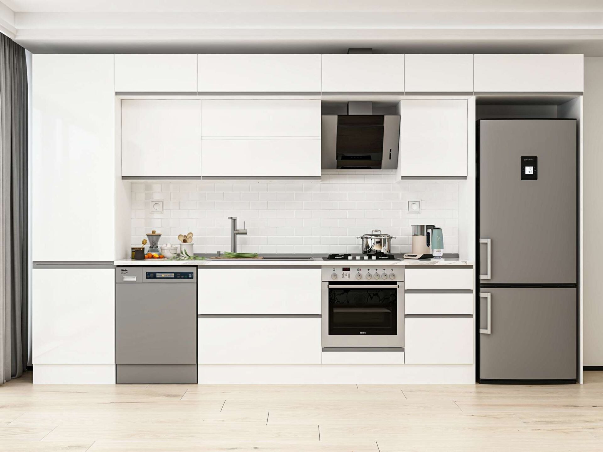 Alvinka 400X240 Cm High Gloss Mutfak Dolabı Mbb-E90B60S50-2