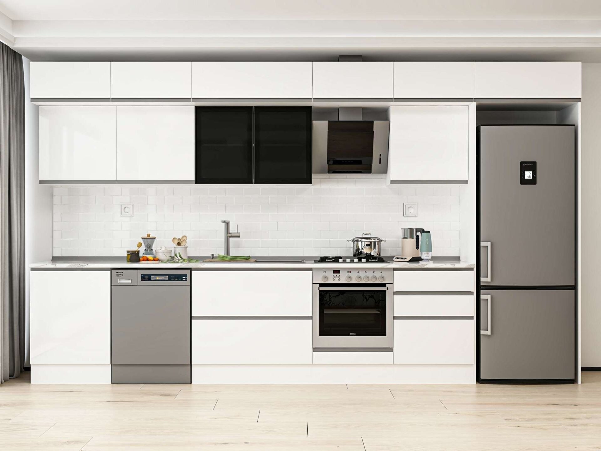 Alvinka 400X240 Cm High Gloss Mutfak Dolabı Mb-E80S60S60-3