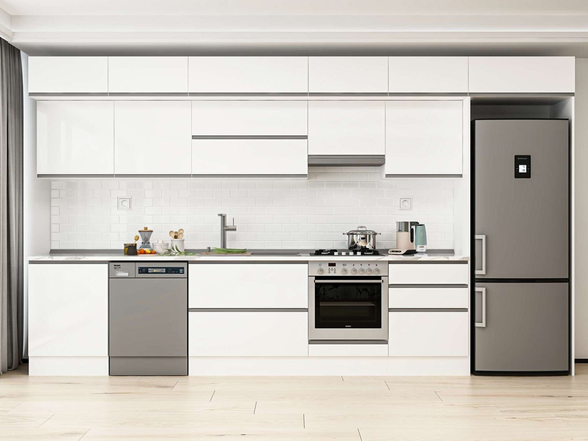 Alvinka 400X240 Cm High Gloss Mutfak Dolabı Mb-E80S60S60-1
