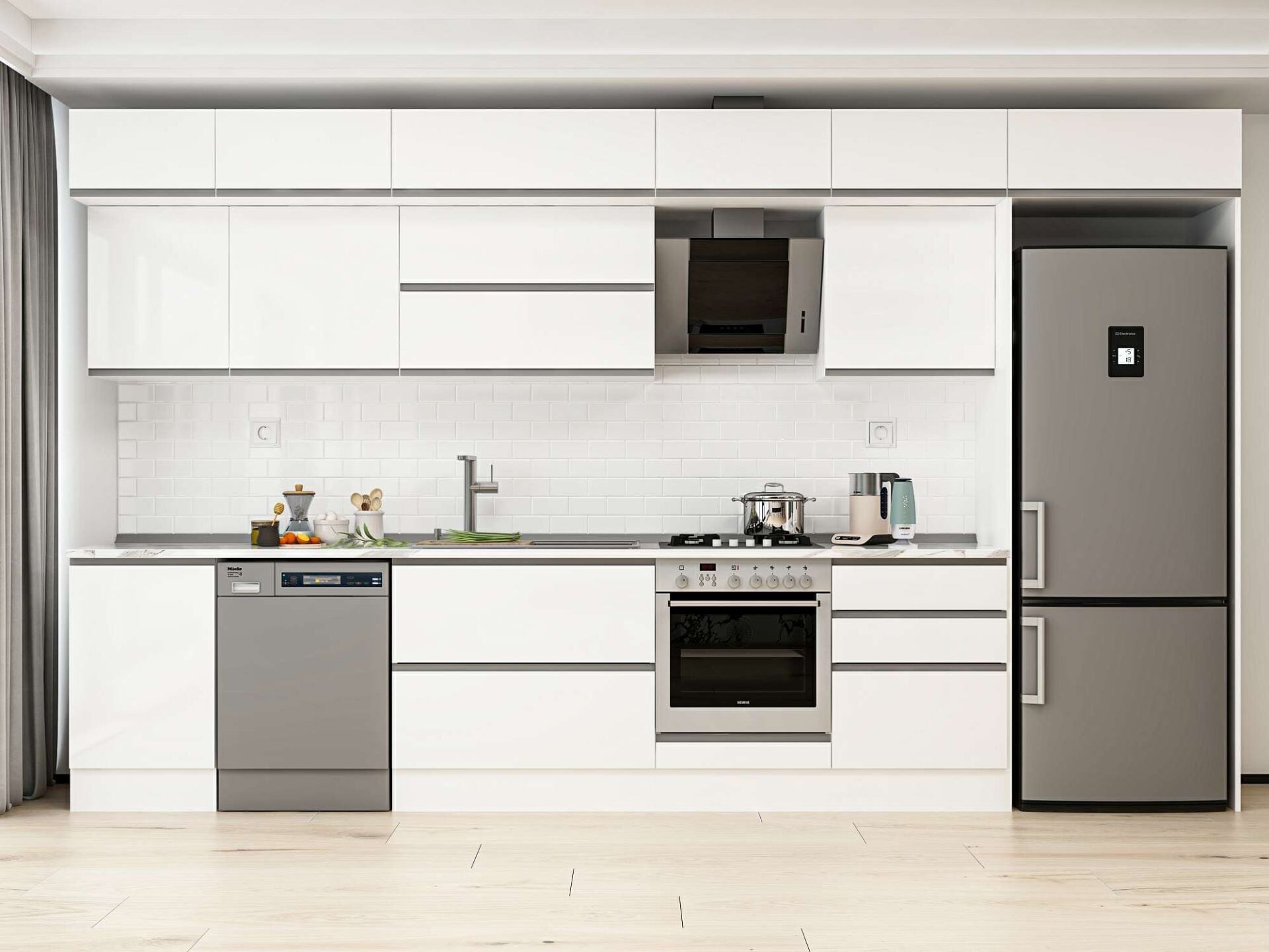 Alvinka 400X240 Cm High Gloss Mutfak Dolabı Mb-E90S50S60-2