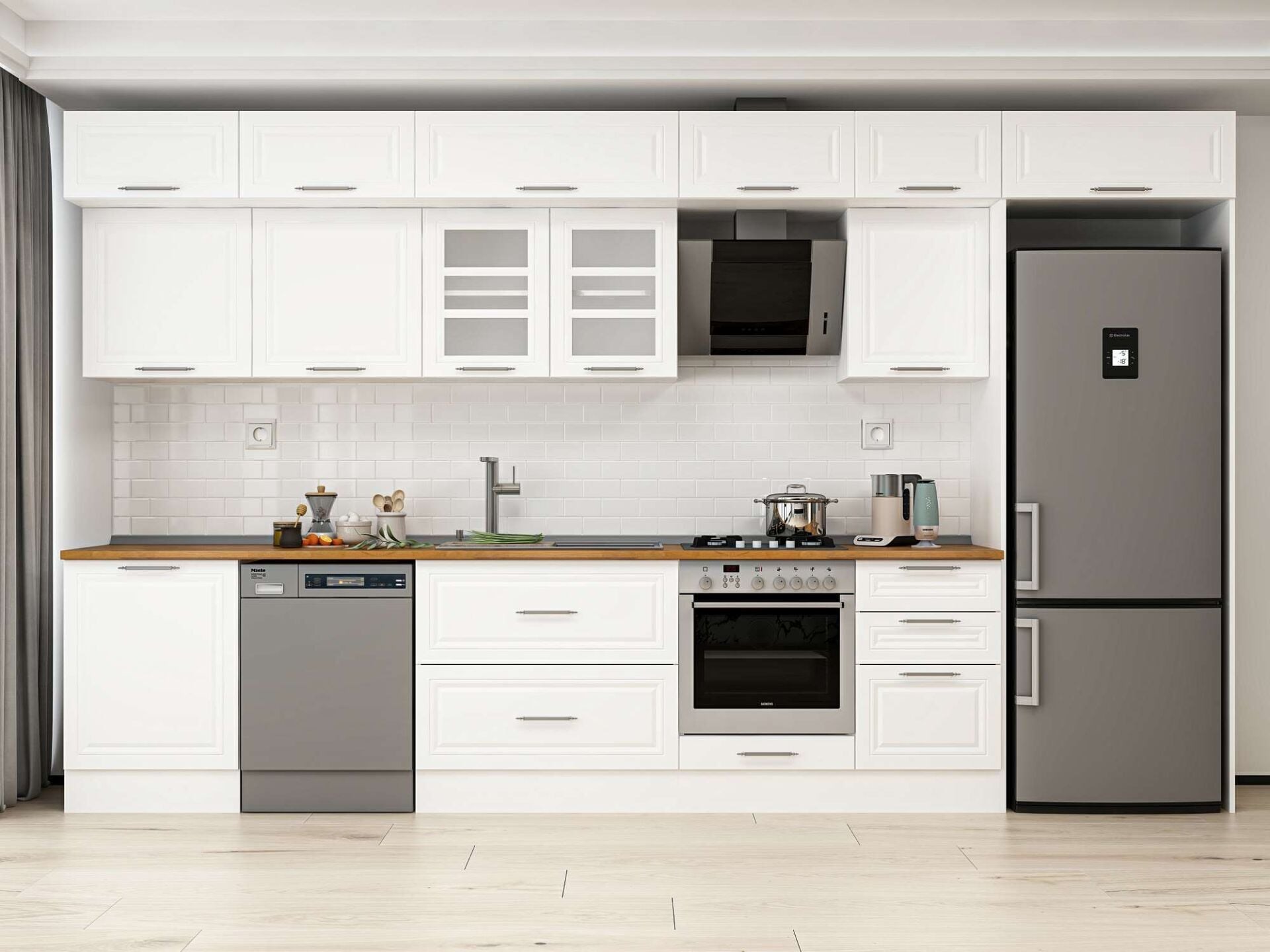 Alvinka 400X240 Cm Klasik Mebran Mutfak Dolabı Mb-E90S60S50-3
