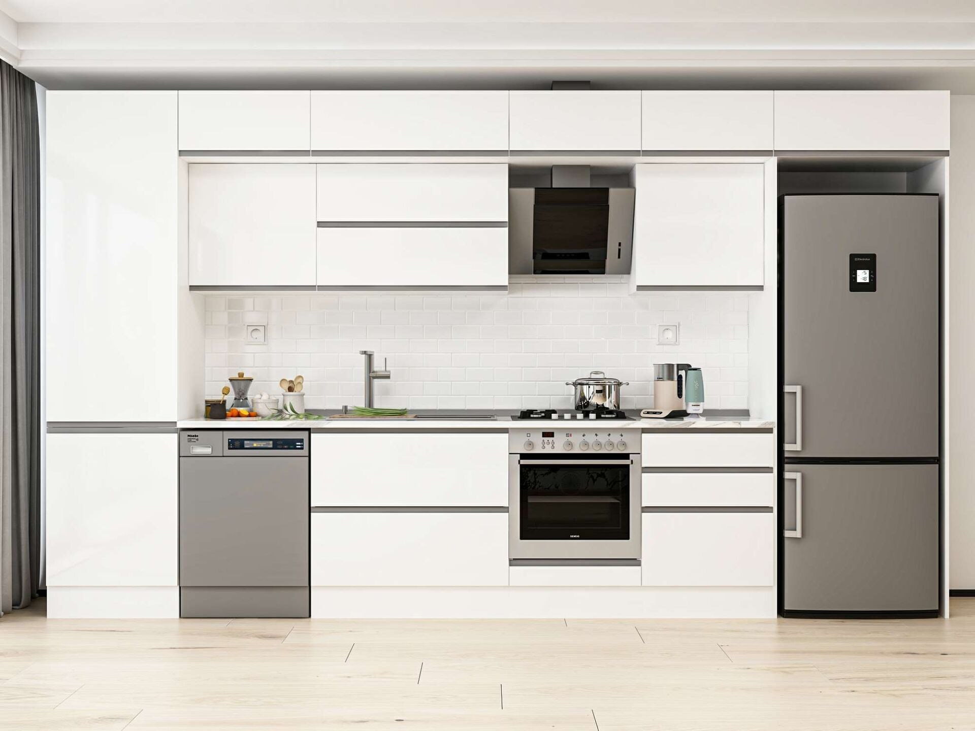 Alvinka 410X240 Cm High Gloss Mutfak Dolabı Mbb-E90B60S60-2