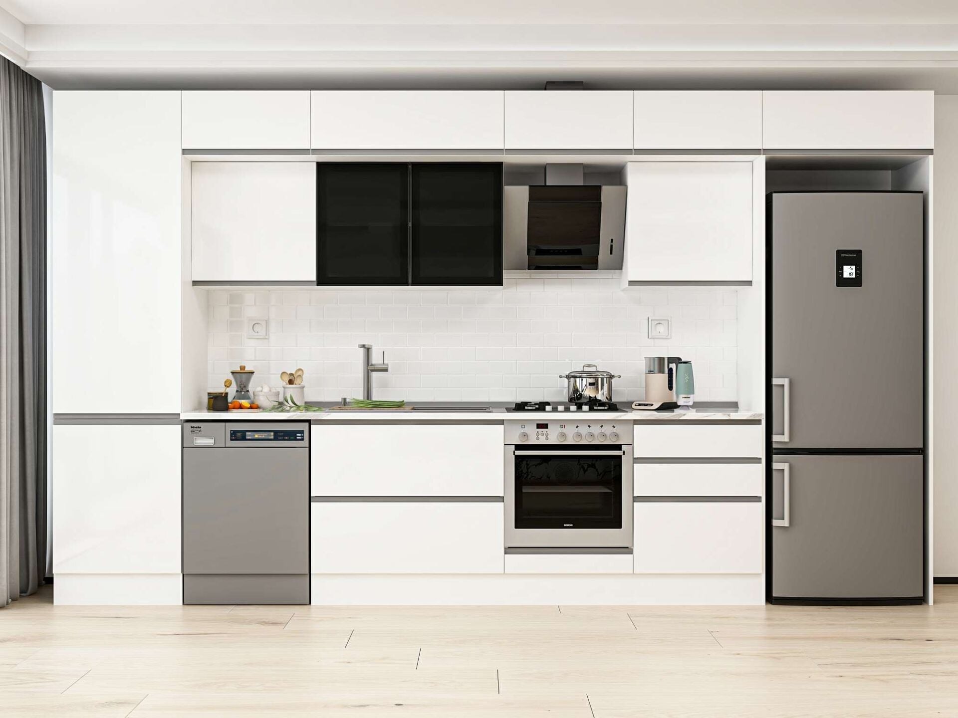 Alvinka 410X240 Cm High Gloss Mutfak Dolabı Mbb-E90B60S60-3