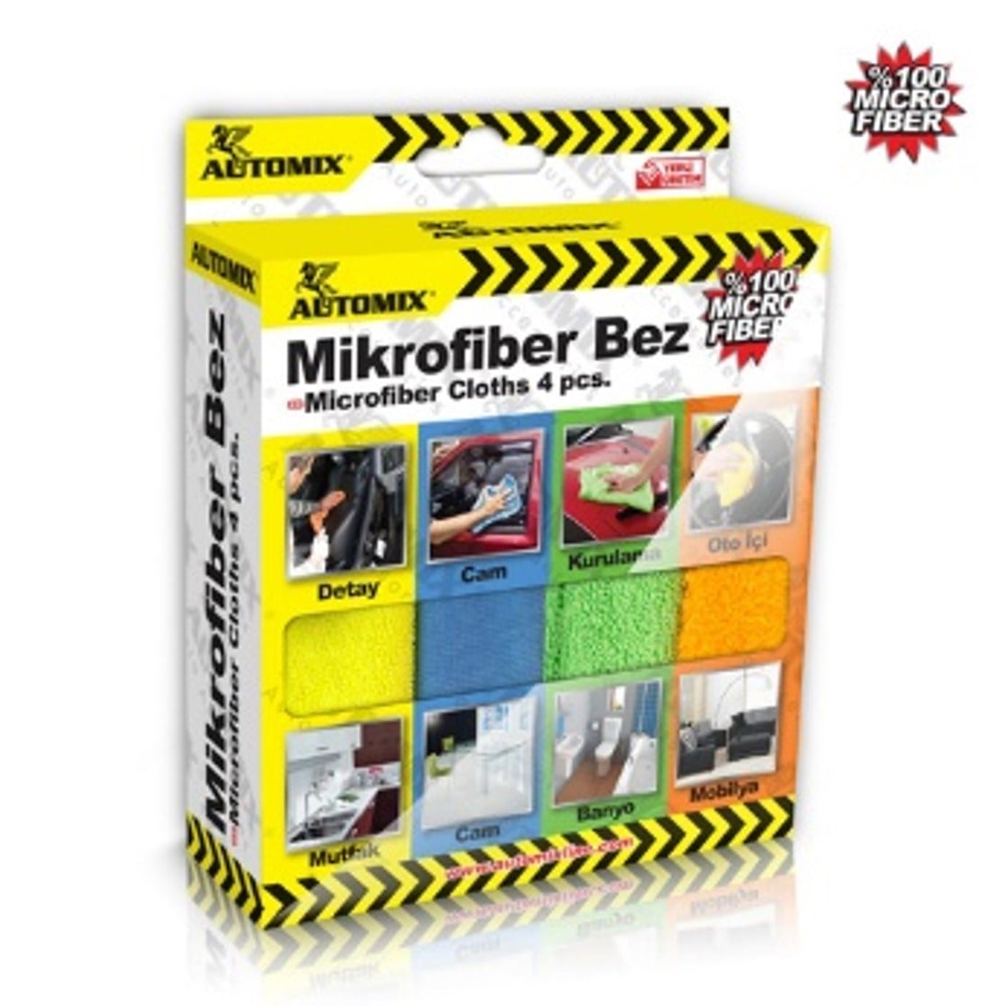 Automix 4 ' Lü Kutulu Mikrofiber Bez -23208