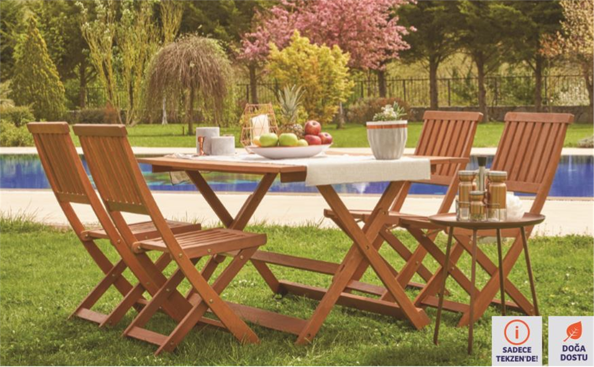 BODRUM SET (4 KOLSUZ SAN+ 1 MASA) MERANTI (KBR)