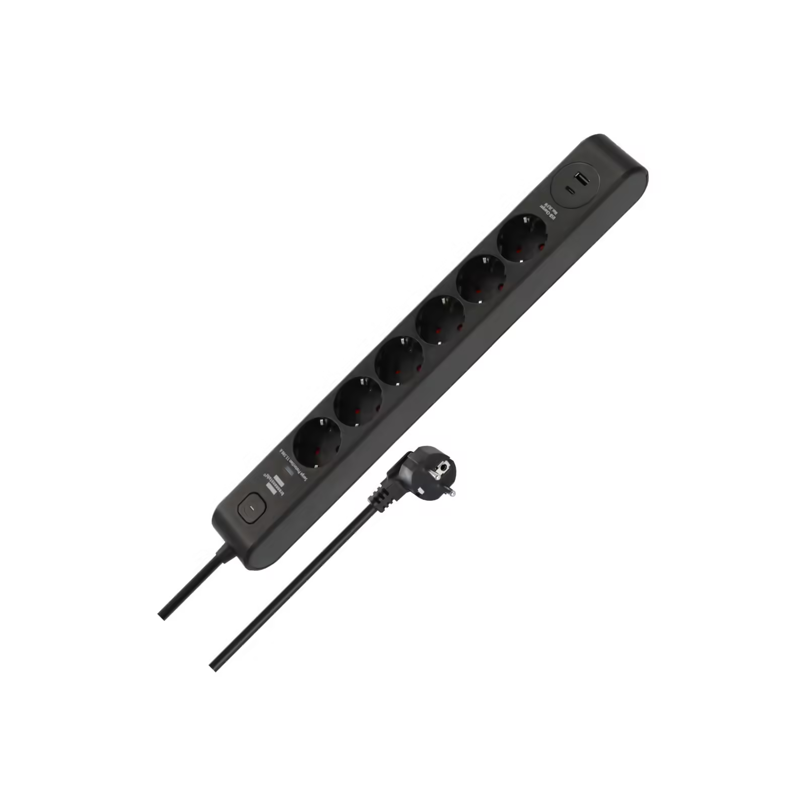 Brennenstuhl 6 Soketli 13.500A Akım Korumalı Priz + 20W Type-C PD & 20W USB-A Hızlı Şarj 2 Metre