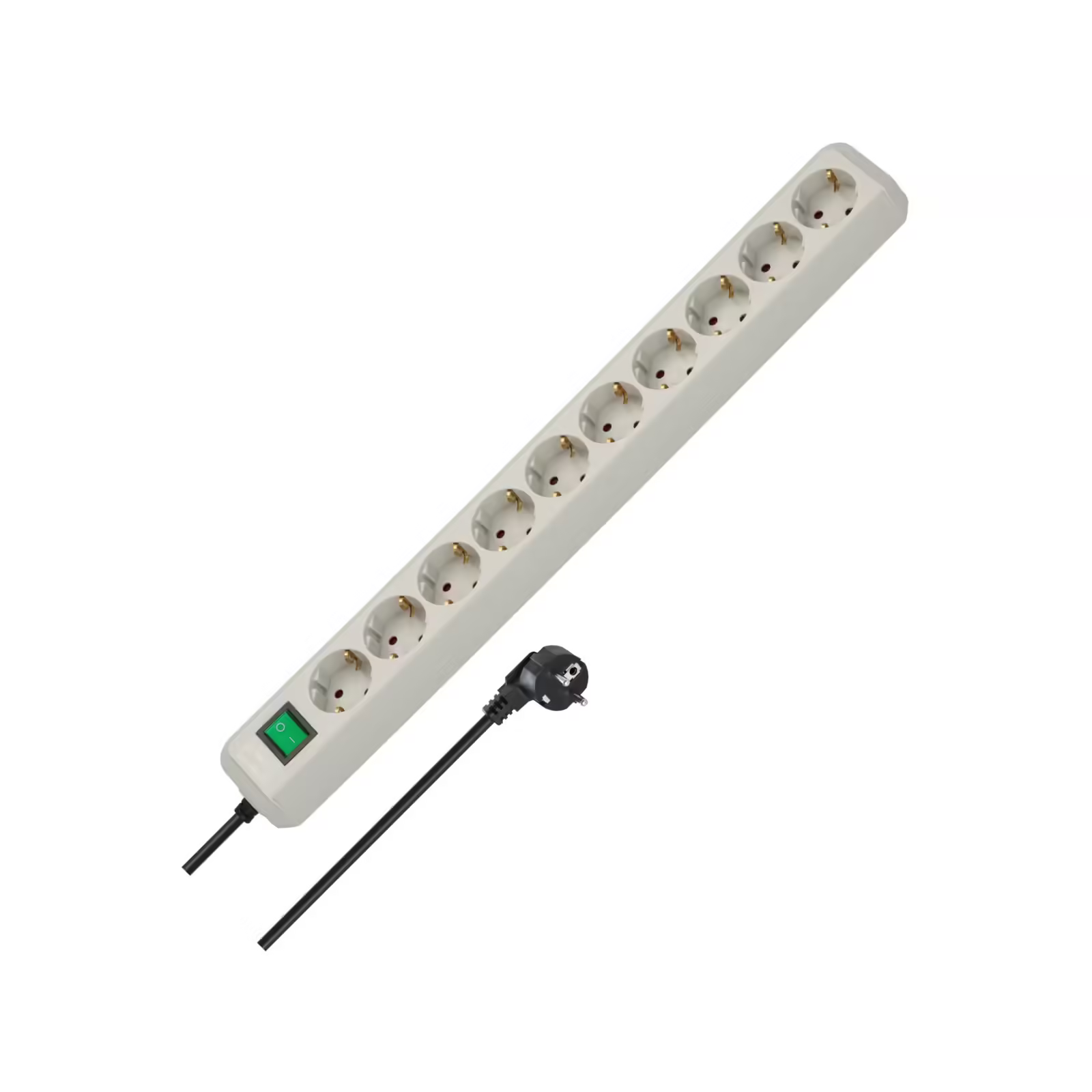 Brennenstuhl Eco Line Serisi 3 Metre 10 Soketli IP20 Lisanslı Çocuk Korumalı Priz Uzatma Kablosu Açık Gri
