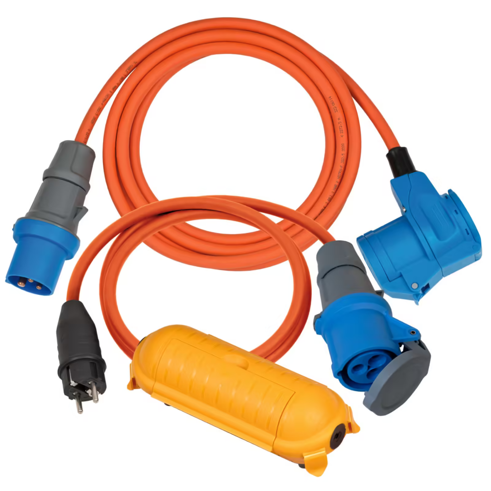 Brennenstuhl IP44 Lisanslı CEE Kablosu 1.5 Metre CEE 230 V Çevirici Kablo 3 Metre Kablo Saklama Aparatı Kamp Adaptör Seti