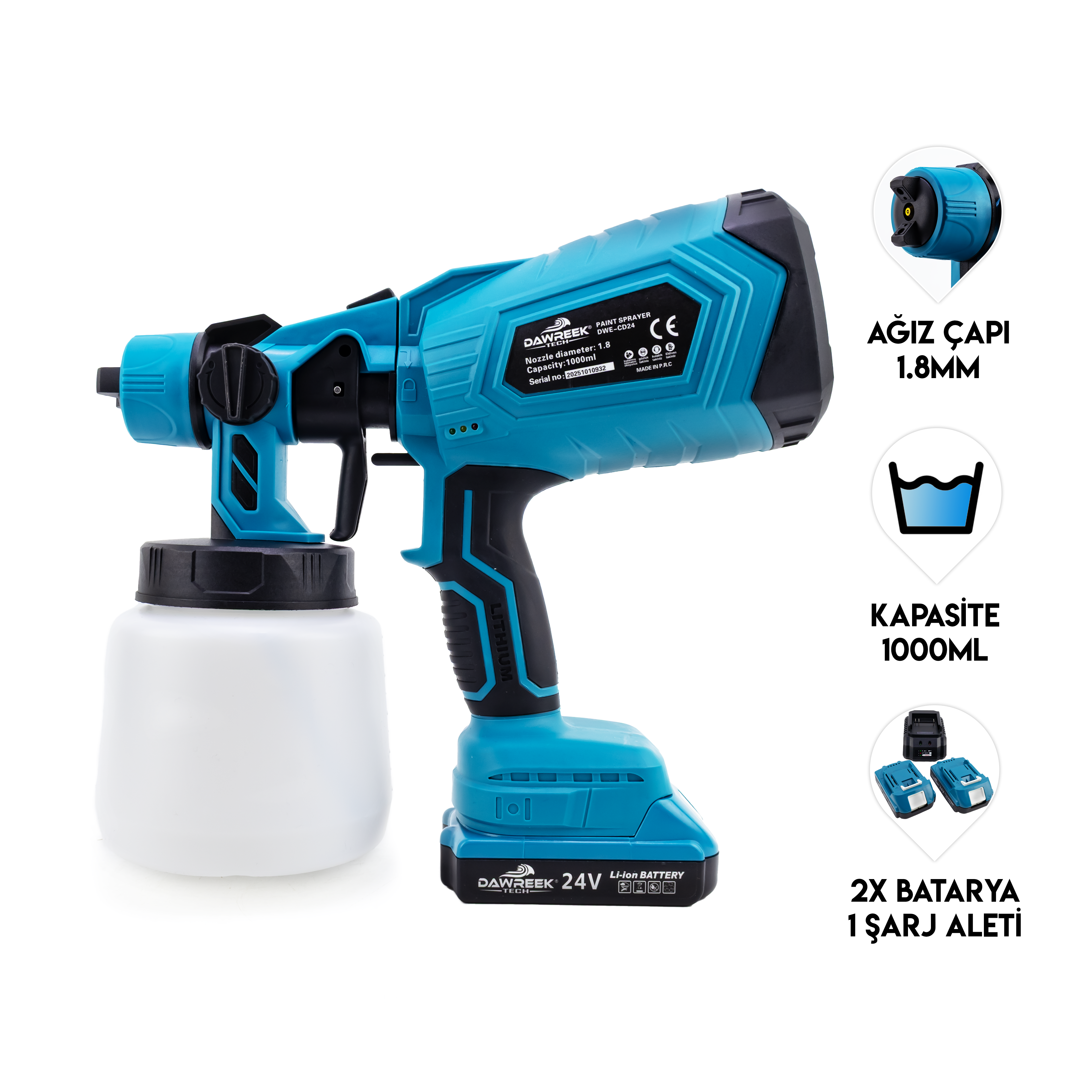 Dawreek Boya Tabancası MK1000 (BT0112)
