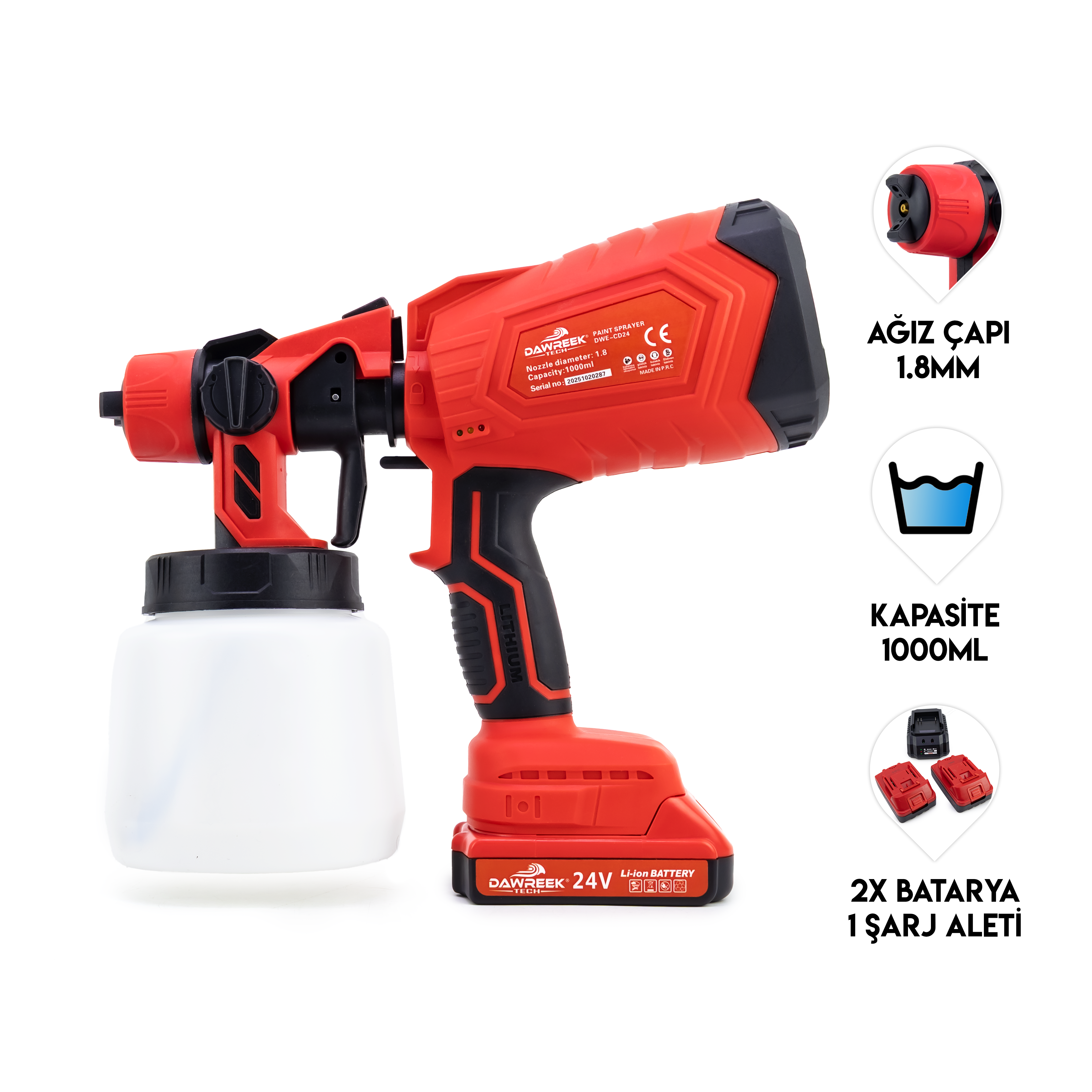 Dawreek Boya Tabancası MW1000 (BT0114)