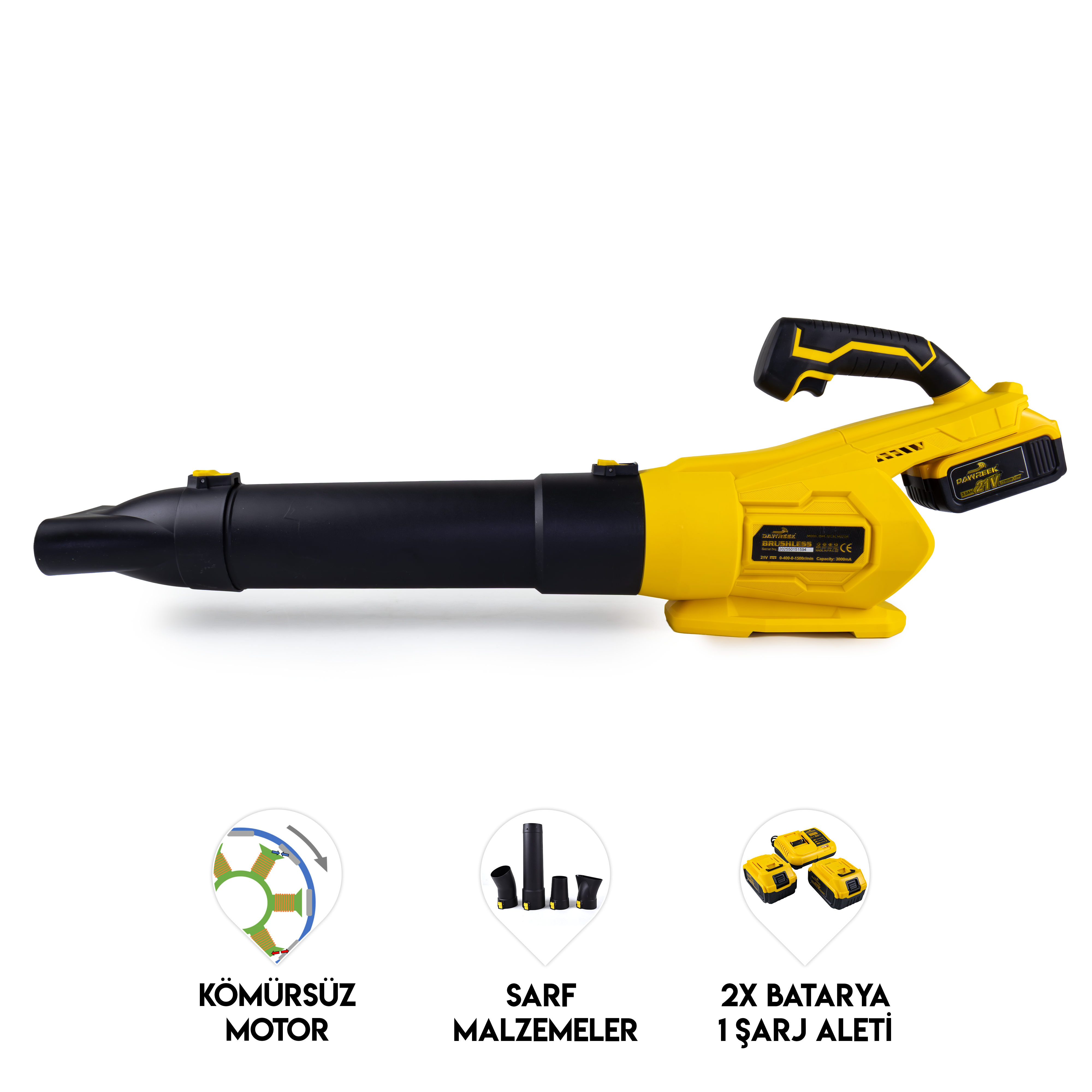 Dawreek TURBO ÜFLEME FAN SARI (BT0230)