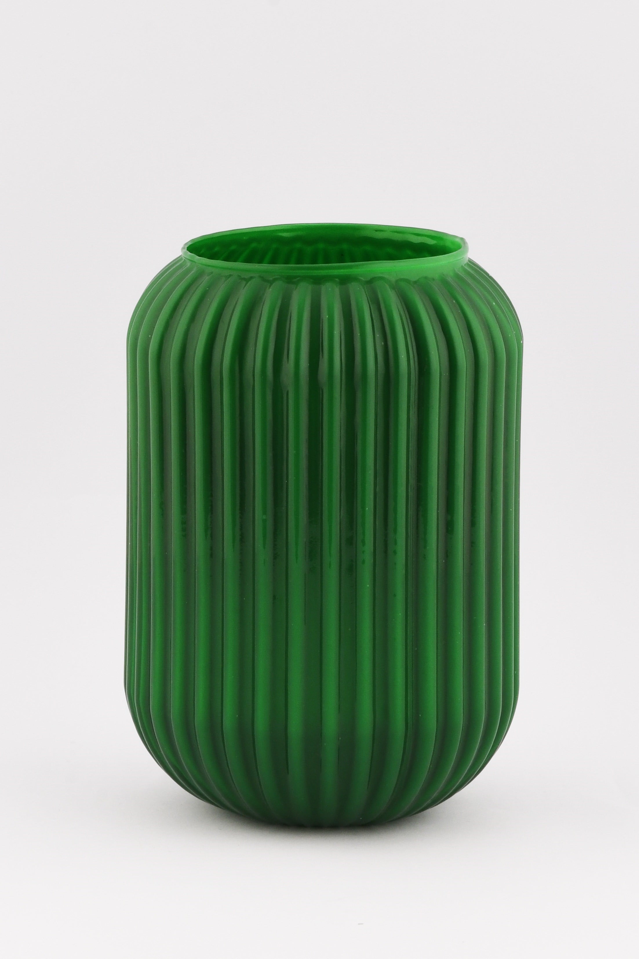 Dekoratif Line Cam Vazo Yesil -20 Cm