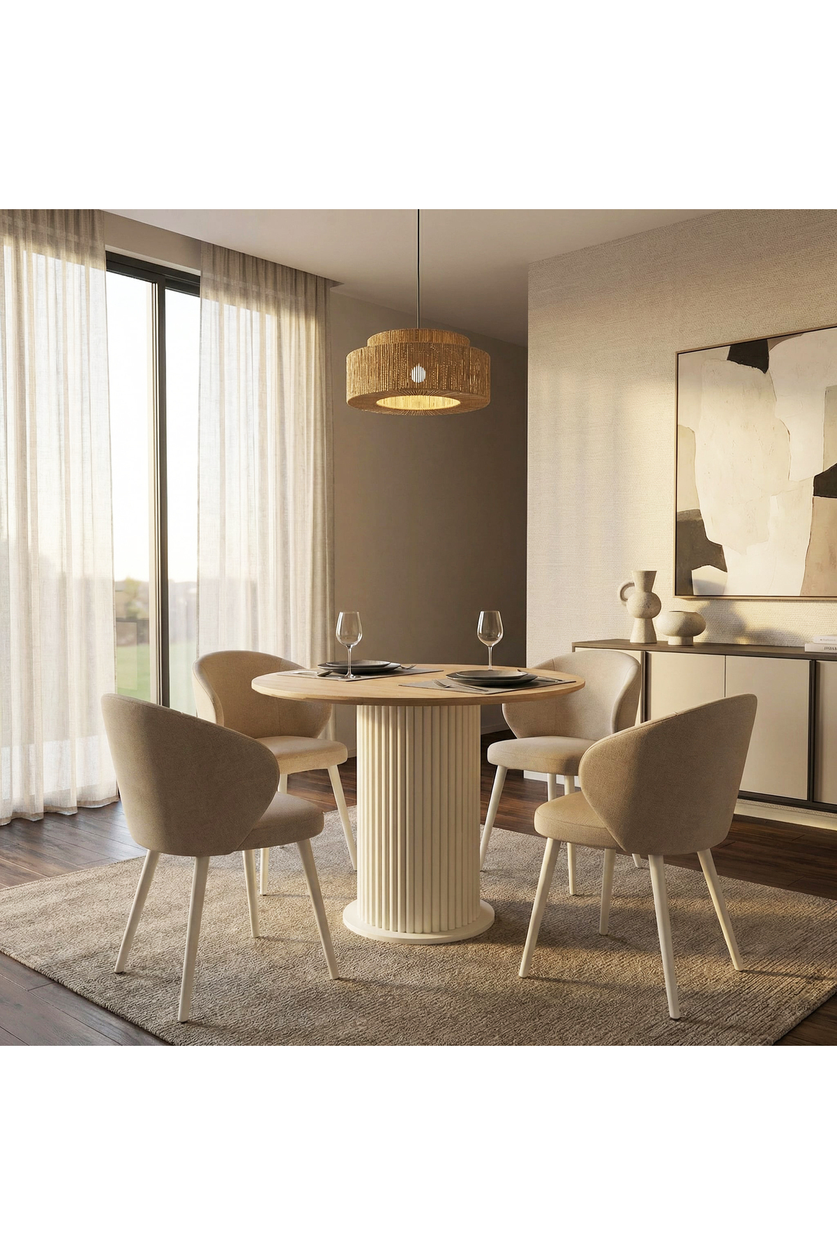 Dekorister Bohema Yemek Masası Aytaşı - Sepet 90cm