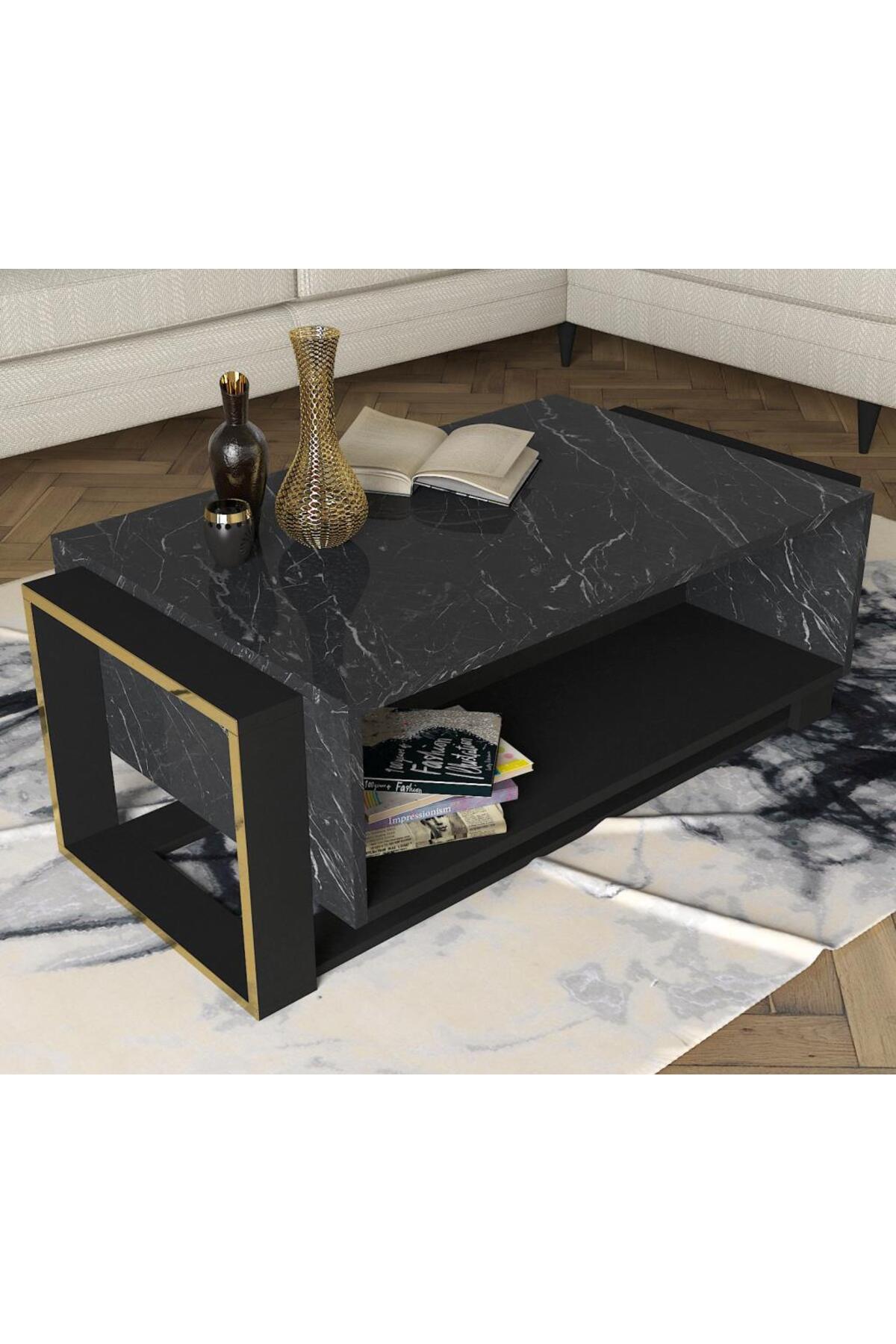 Dekorister Exclusive Bianco Orta Sehpa Mermer
