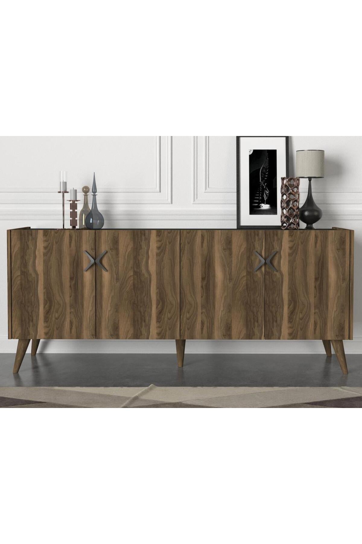 Dekorister Exclusive Wood Konsol Ceviz-antrasit