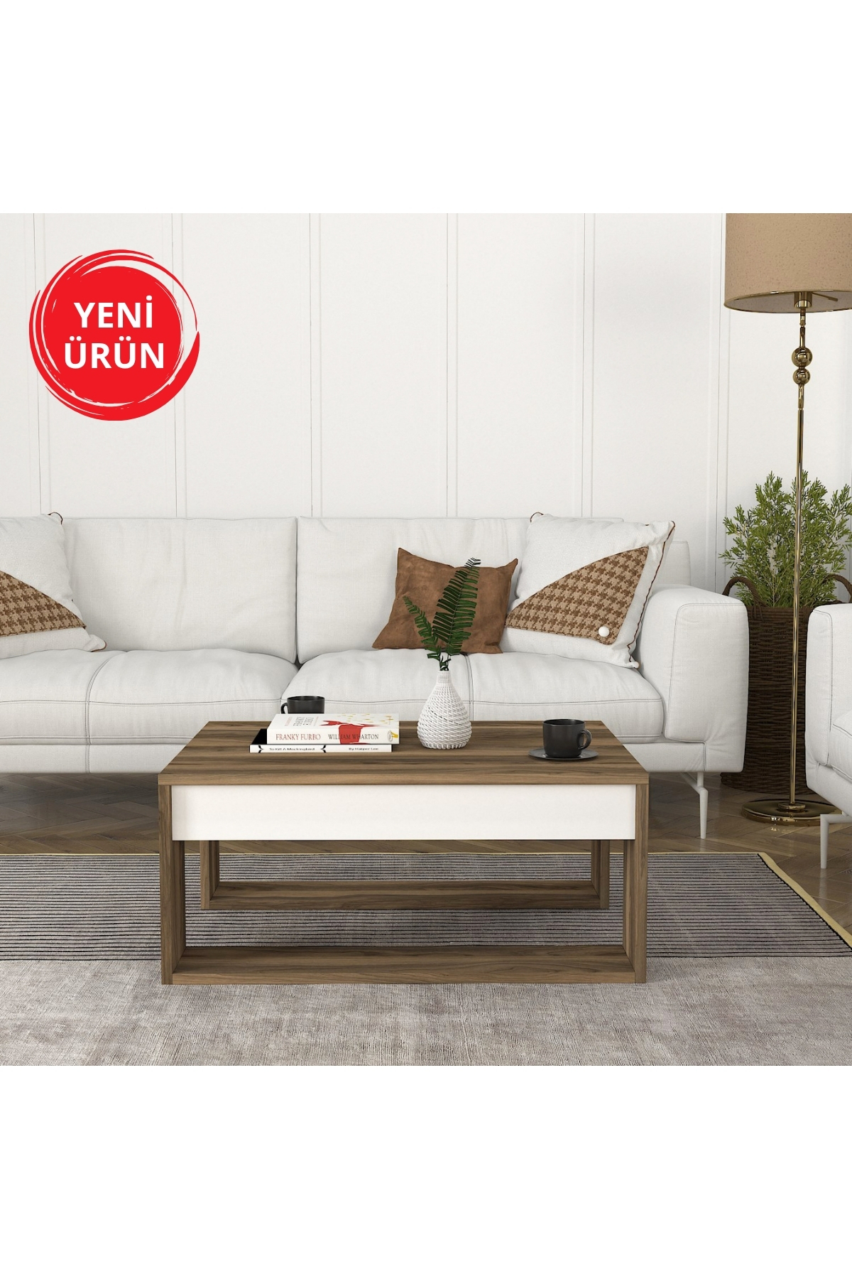 Dekorister Gorder Orta Sehpa Beyaz-ceviz